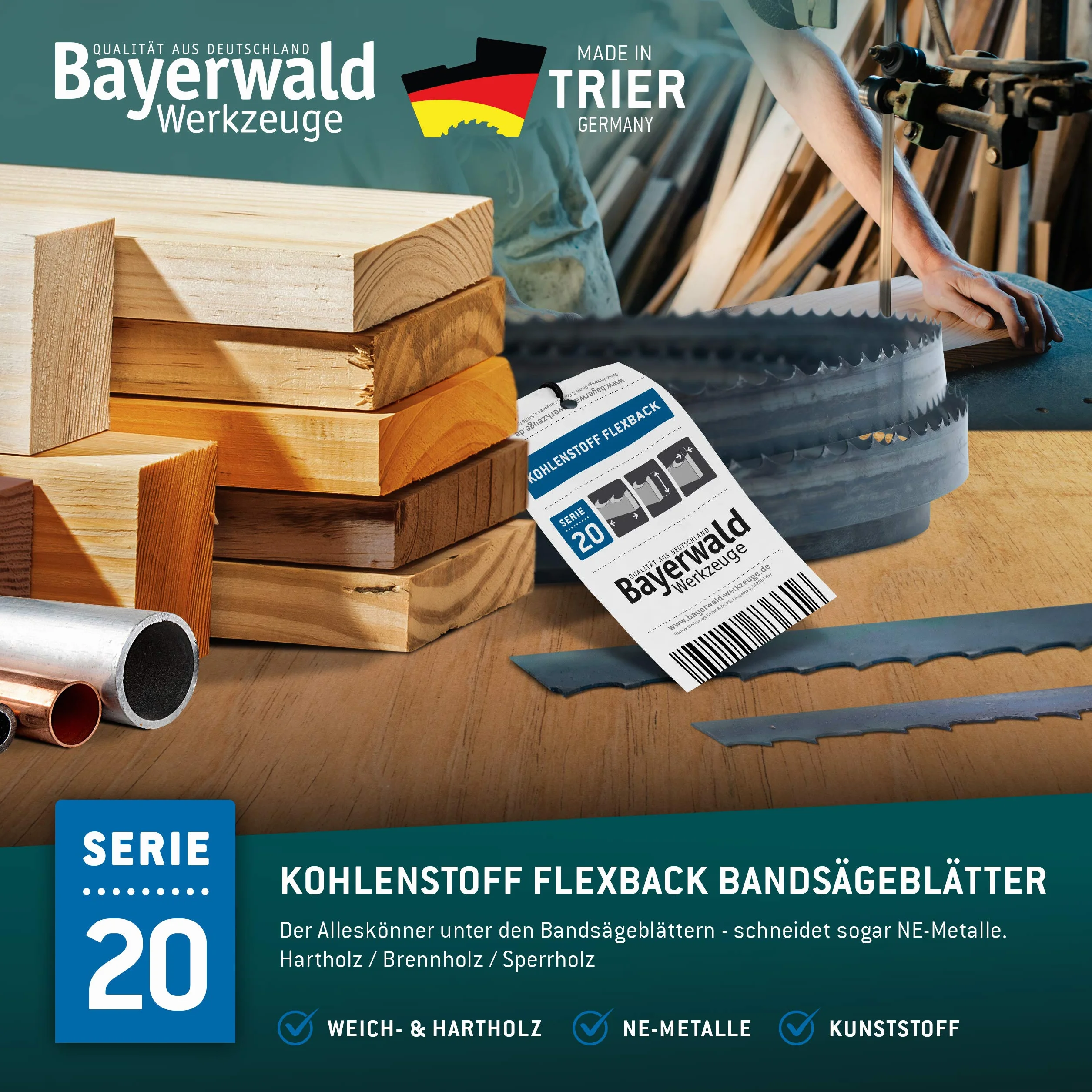 Bayerwald brzeszczot taśmowy 1400 x 6 x 0,36 x 6 do drewna metali nieżelaznych tworzywa sztucznego cienkich blach pasująca do Scheppach HBS20 HB800