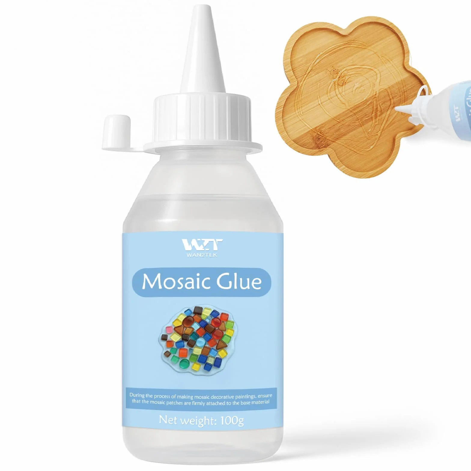 Klej mozaikowy, 100 ml, nietoksyczny i wodoodporny, przezroczysty klej do płytek mozaikowych, idealny do wszystkich płytek i powierzchni