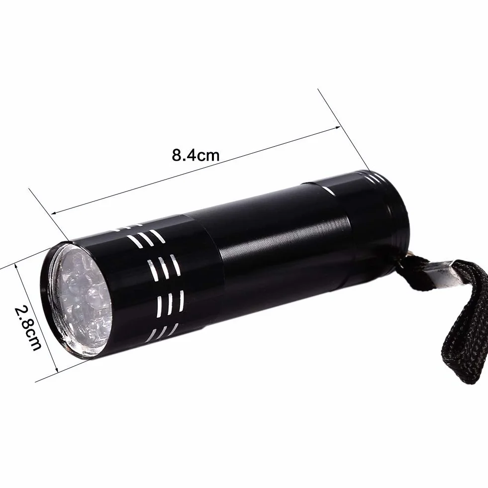 SUNGOOYUE Podświetlenie Detektora LED, 9 LED Ultra Violet UV Lampa Lampa dla Zwierząt do Zwierząt Moczowych na Dywan lub podłogę