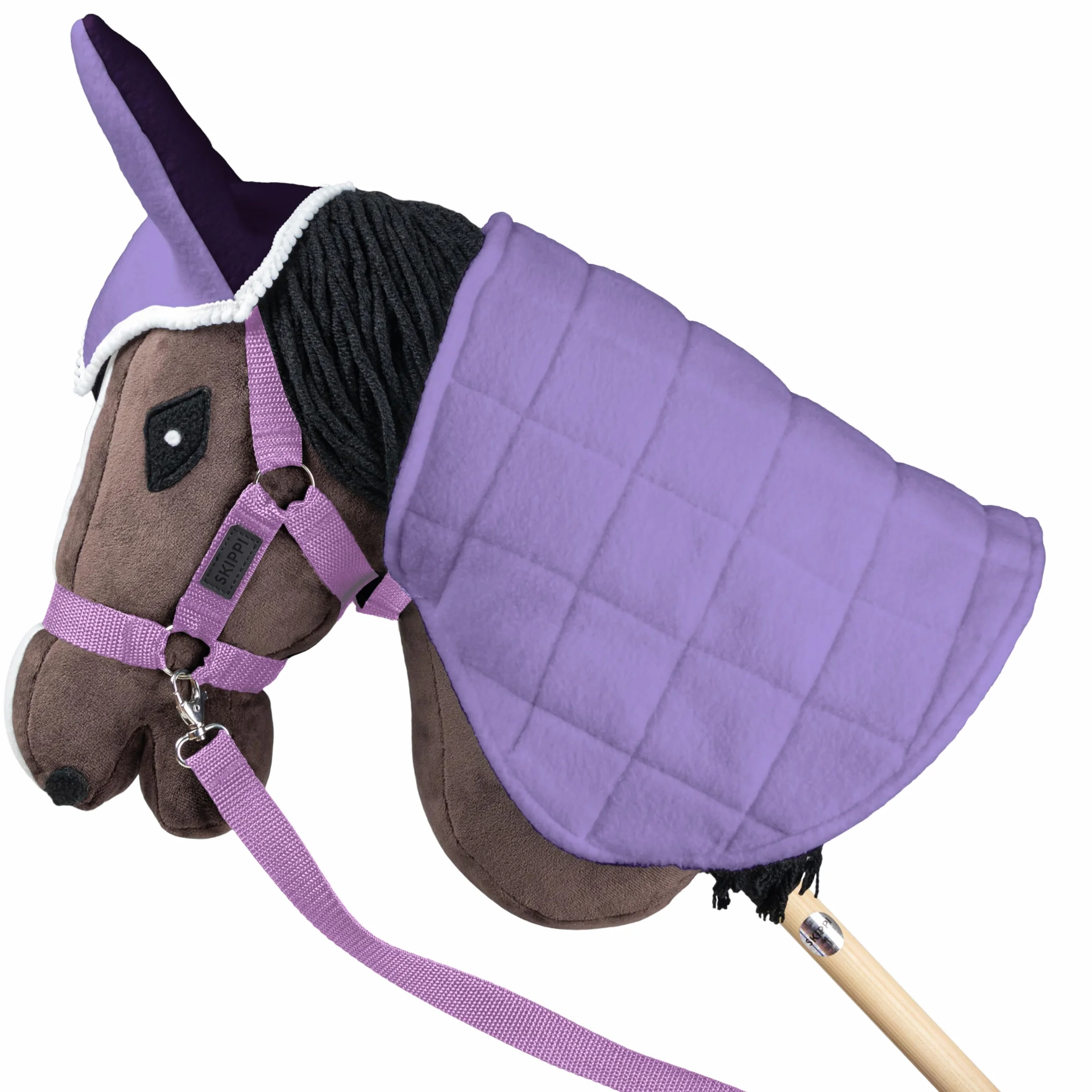SKIPPI Kantar dla Hobby Horse - Lawendowy, Wodze i 2 Futerka, Hobby Horse Akcesoria, Uniwersalny rozmiar