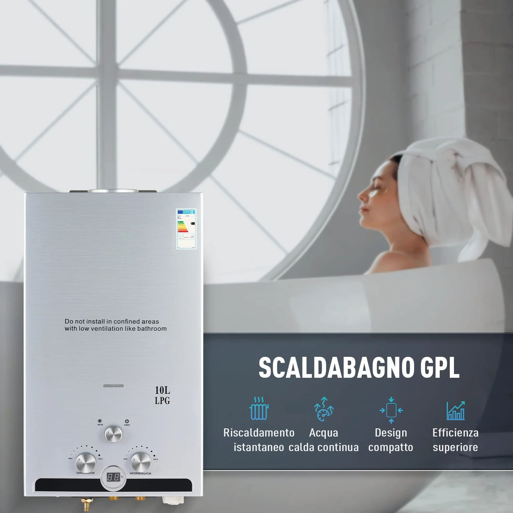 CO-Z LPG gazowy podgrzewacz przepływowy 10L podgrzewacz wody bojler bezzbiornikowy