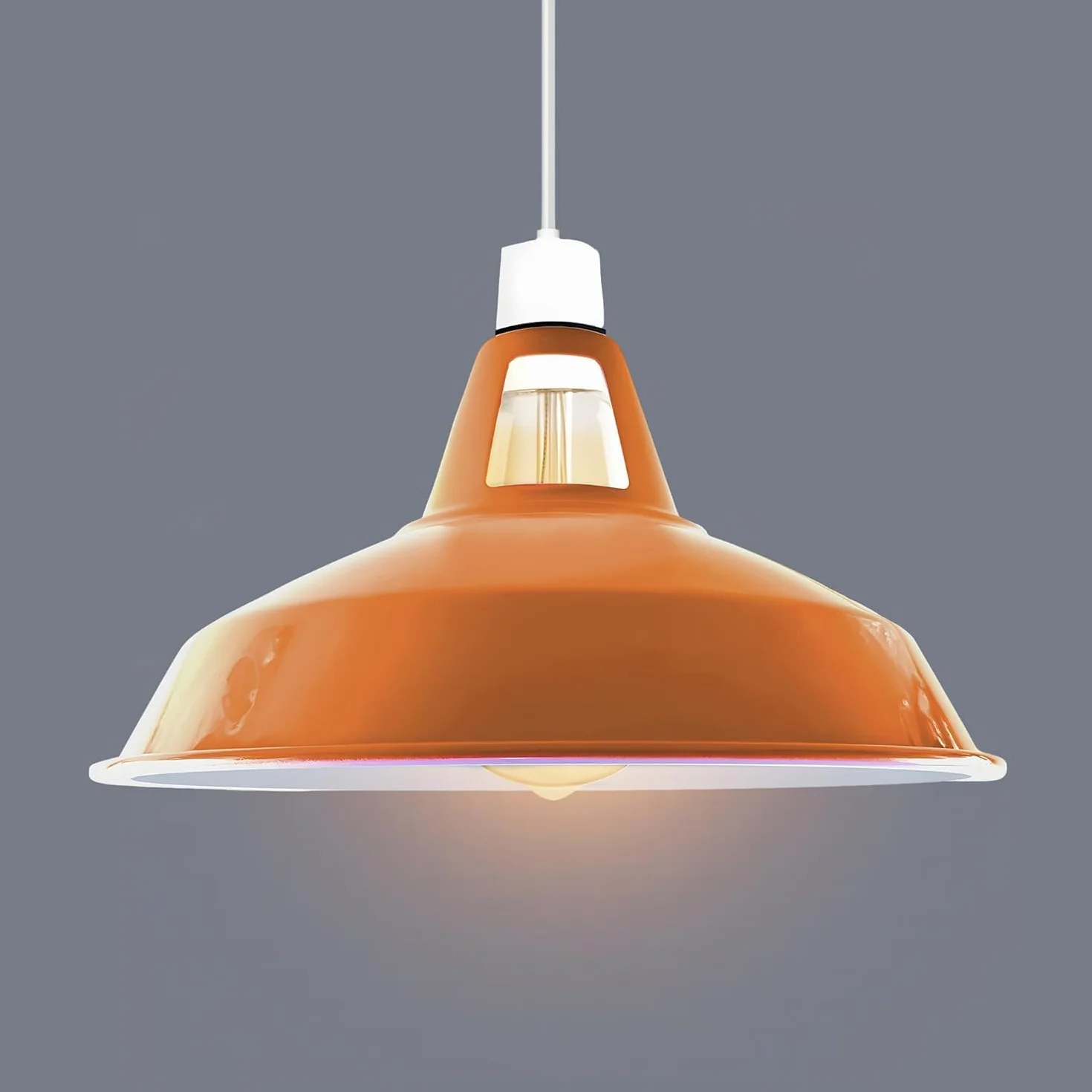 Pomarańczowe metalowe abażury do lamp w nowoczesnym stylu retro antyczne odcienie do lamp sufitowych, abażury do przemysłowych lamp wiszących do sypialni, kuchni i łazienki