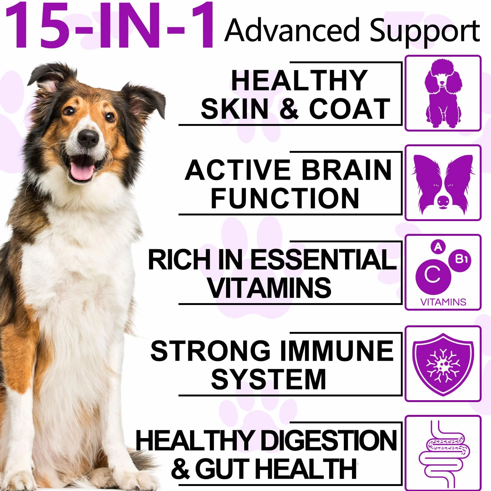 Multiwitaminowe suplementy dla psów 15 w 1 Natural Essential Multi Vitamin Tabletki do żucia z witaminami B stawów o smaku kaczki 375 g 150 gryzaków