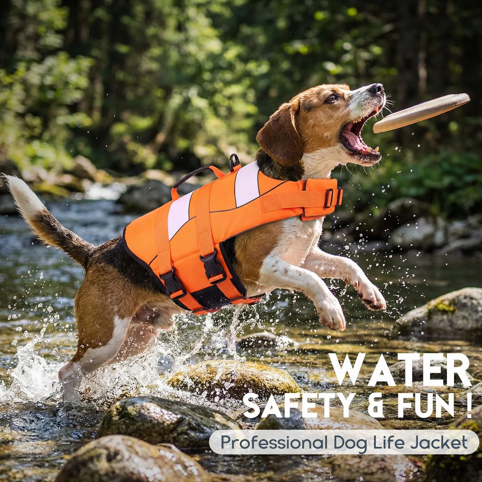 ASENKU Kamizelka ratunkowa dla psa L, regulowana kamizelka dla psa z uchwytem, kamizelka ratunkowa dla buldoga francuskiego jamnika Golden Retriever