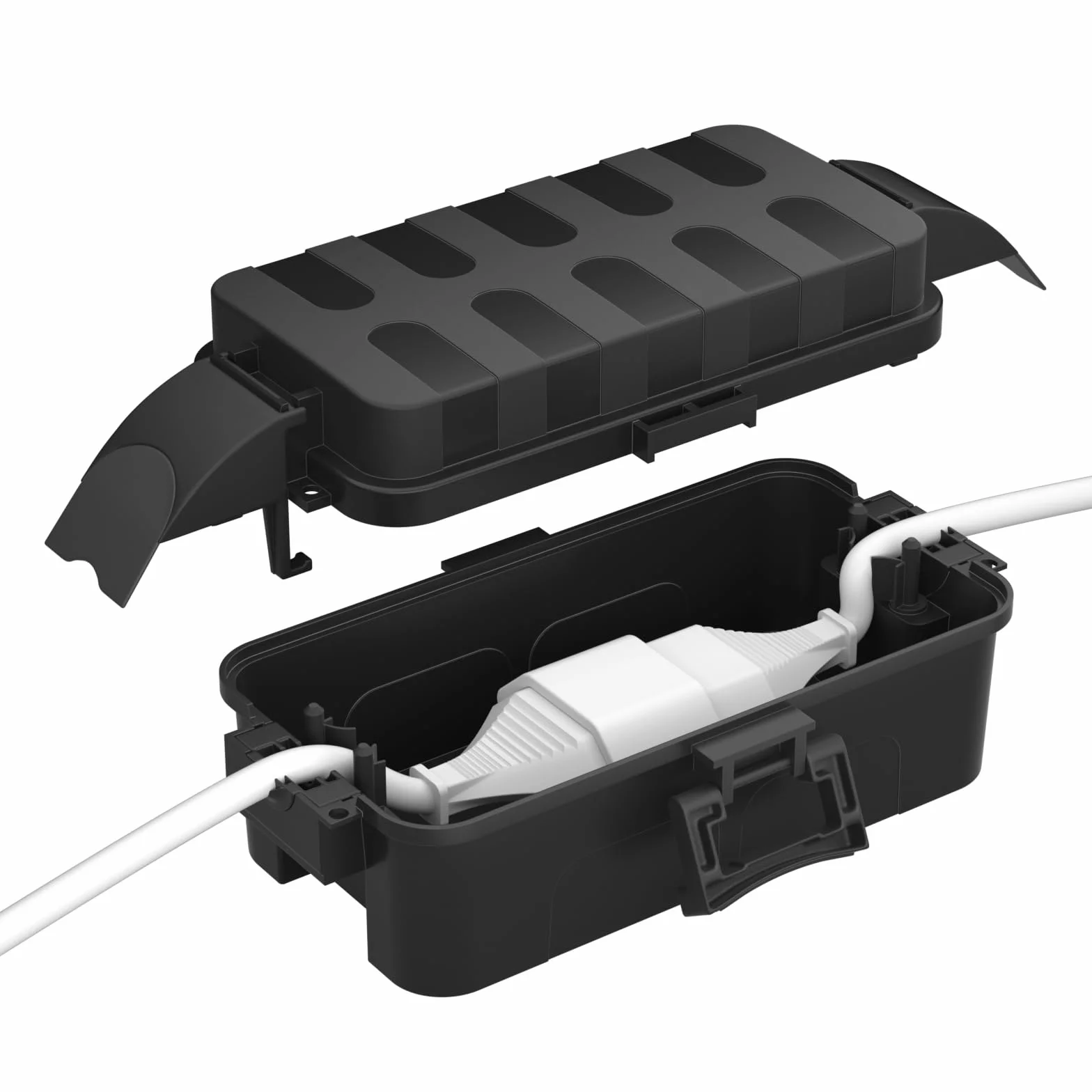 RESTMO Wodoszczelny pojemnik na kable IP55 (15 x 8,1 x 4,5 cm) - elektryczny ze zdejmowanymi osłonami, odporny na warunki atmosferyczne do przedłużaczy, gniazd ogrodowych, zegara zewnętrznego (kolor