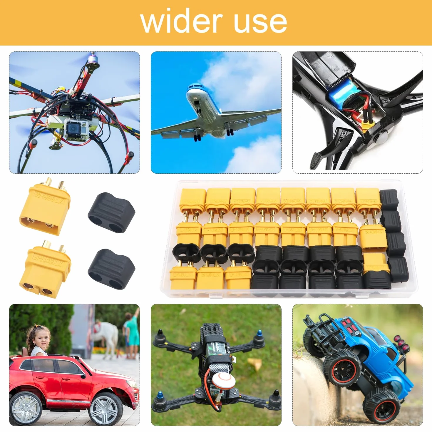 YIXISI 10 Par Złączy Baterii XT60H XT60, Złącze Męskie Żeńskie XT60H, Złącze Kurtki XT60H, do Baterii RC Lipo