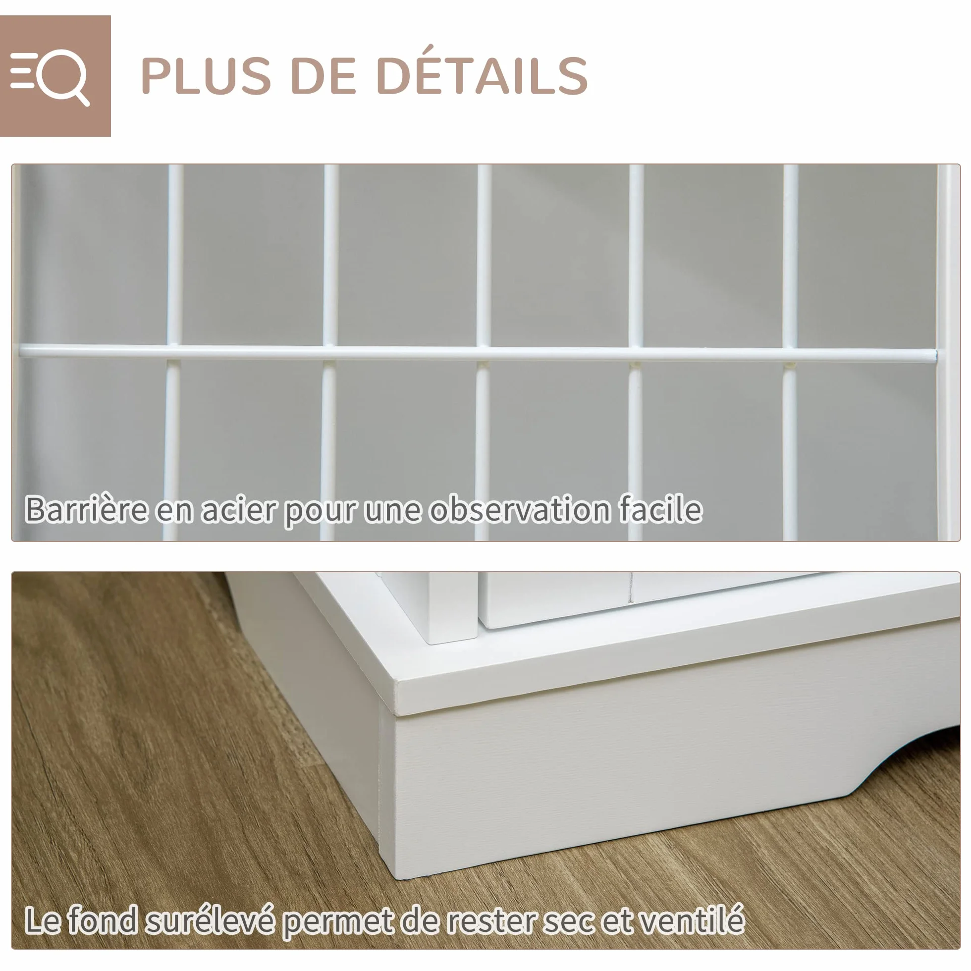 PawHut Klatka dla psa 2 w 1 Stolik pomocniczy z 2 zamykanymi drzwiami - 76L x 54,5 l x 56H cm - metal i MDF