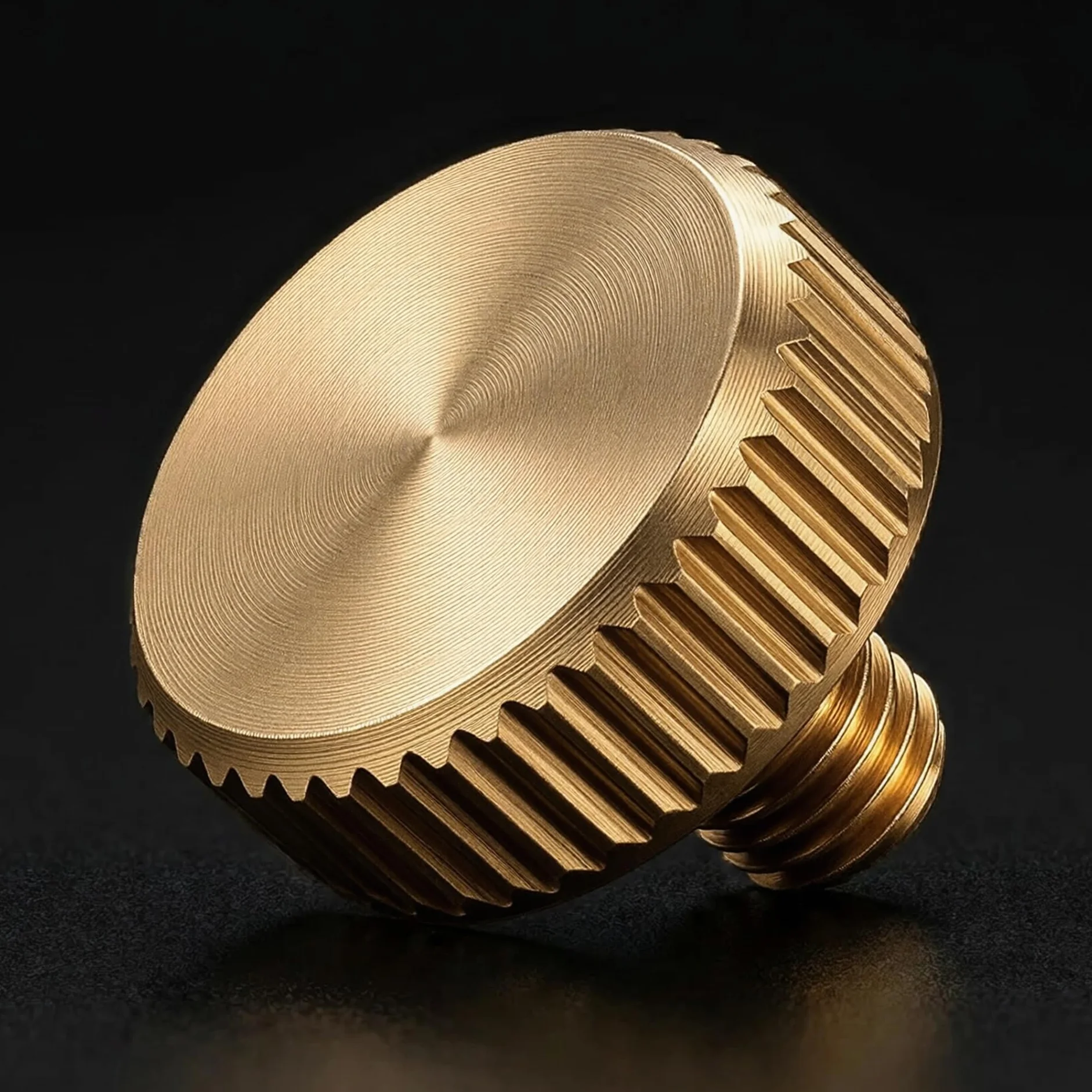 PrecisionGeek - Śruby Radełkowane Płaskie M6 x 10mm, Mosiądz (zestaw 10 sztuk)