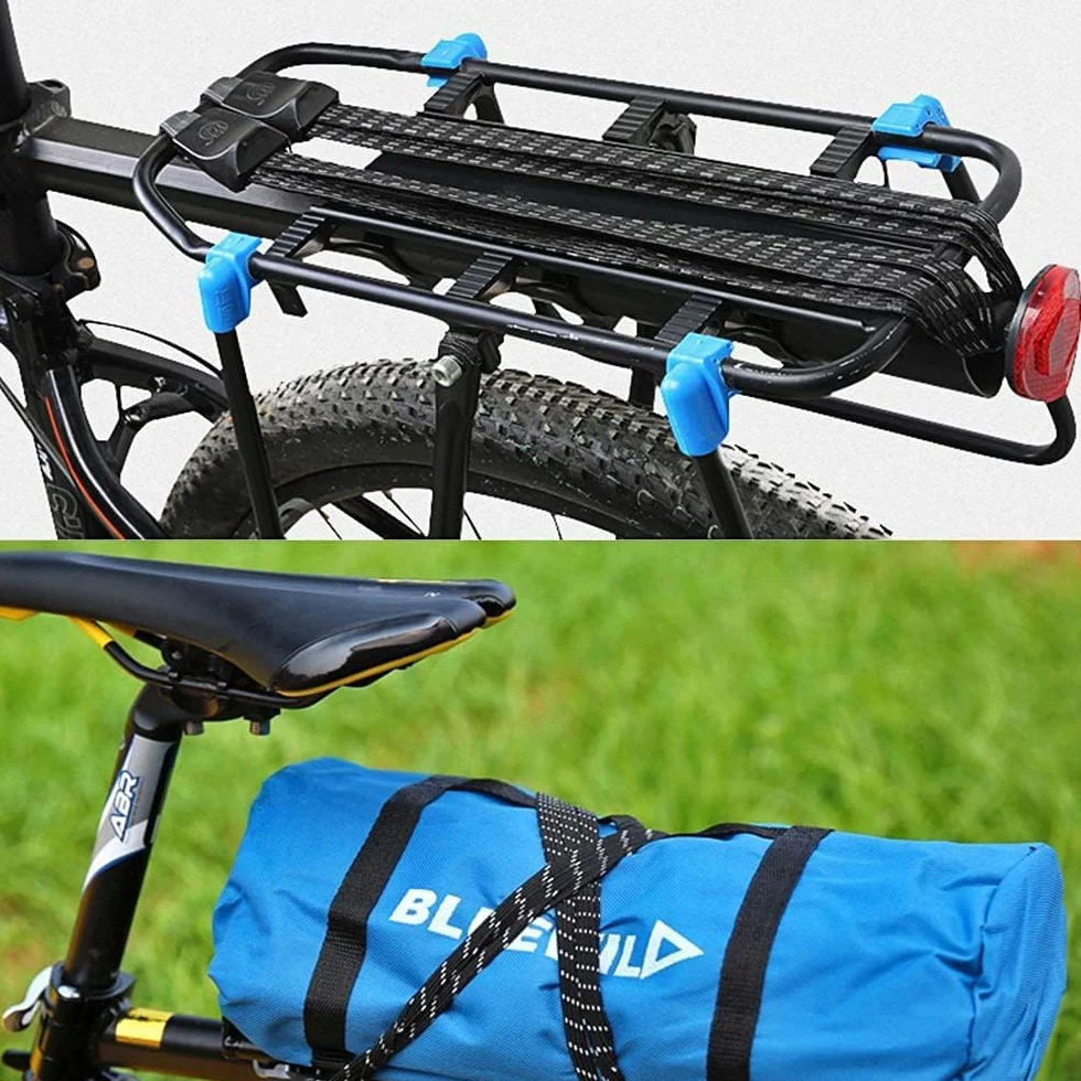 Elastyczny pasek rowerowy, 2 szt. wytrzymałych sznurków bungee z podwójnymi haczykami, płaskie zapięcie na rower bungee, linka bagażowa, elastyczne sznurki do rowerów motocykli