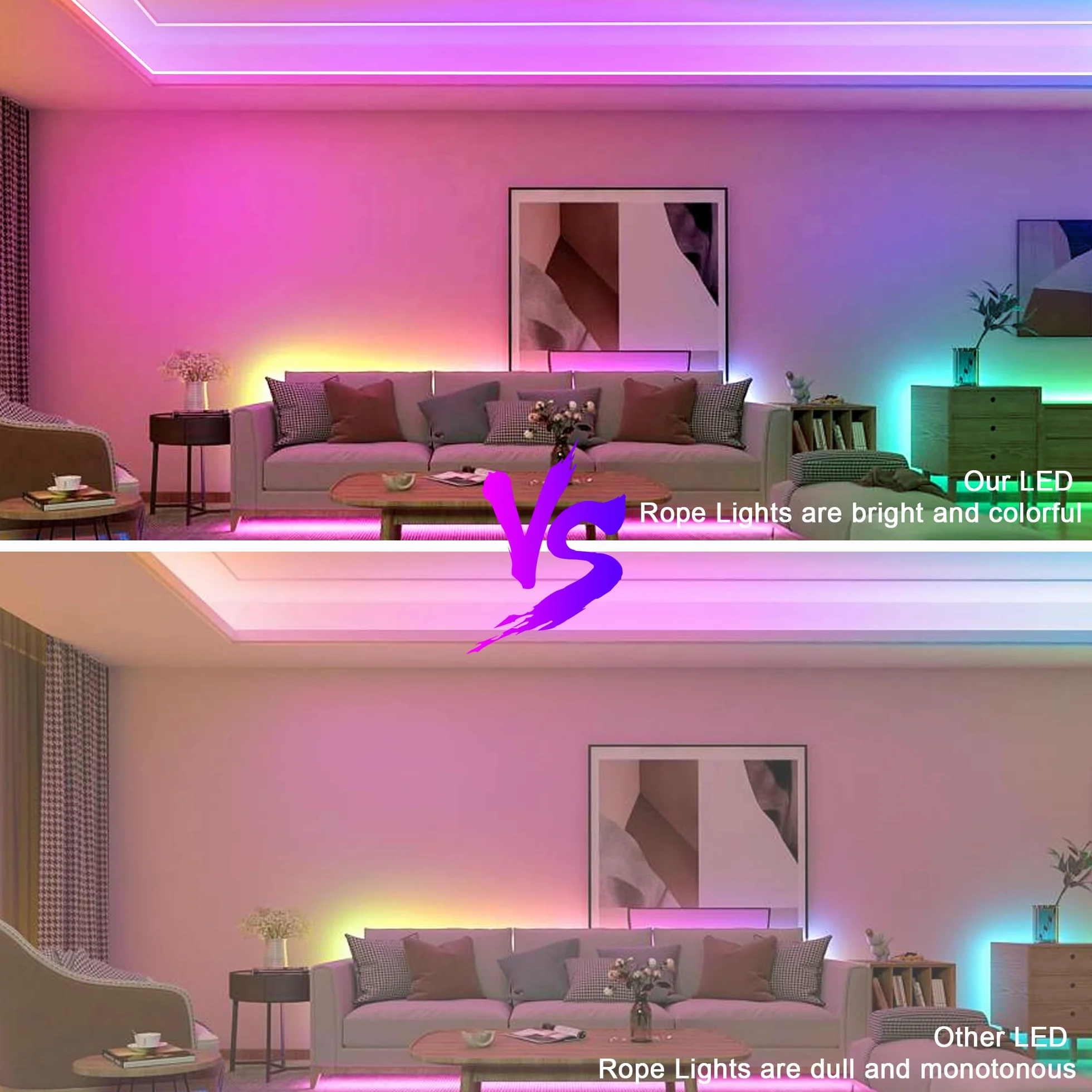 Taśma LED Neon 5M, taśma LED DIY z aplikacją/pilotem, synchronizacja muzyki, światło LED Neon do pokoju gier, wodoodporne, do wewnątrz i na zewnątrz, dekoracja pokoju