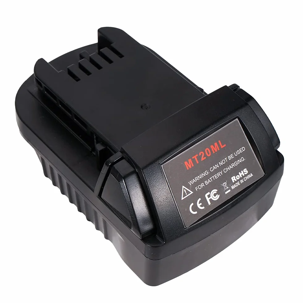 Konwerter adaptera akumulatora MT20ML do elektronarzędzi z akumulatorem litowym Milwaukee M18 18 V, konwertuj z baterią Makita 18 V, 20 V BL1830 BL1840 BL1820 BL1815 do Milwaukee 18V źródło zasilania