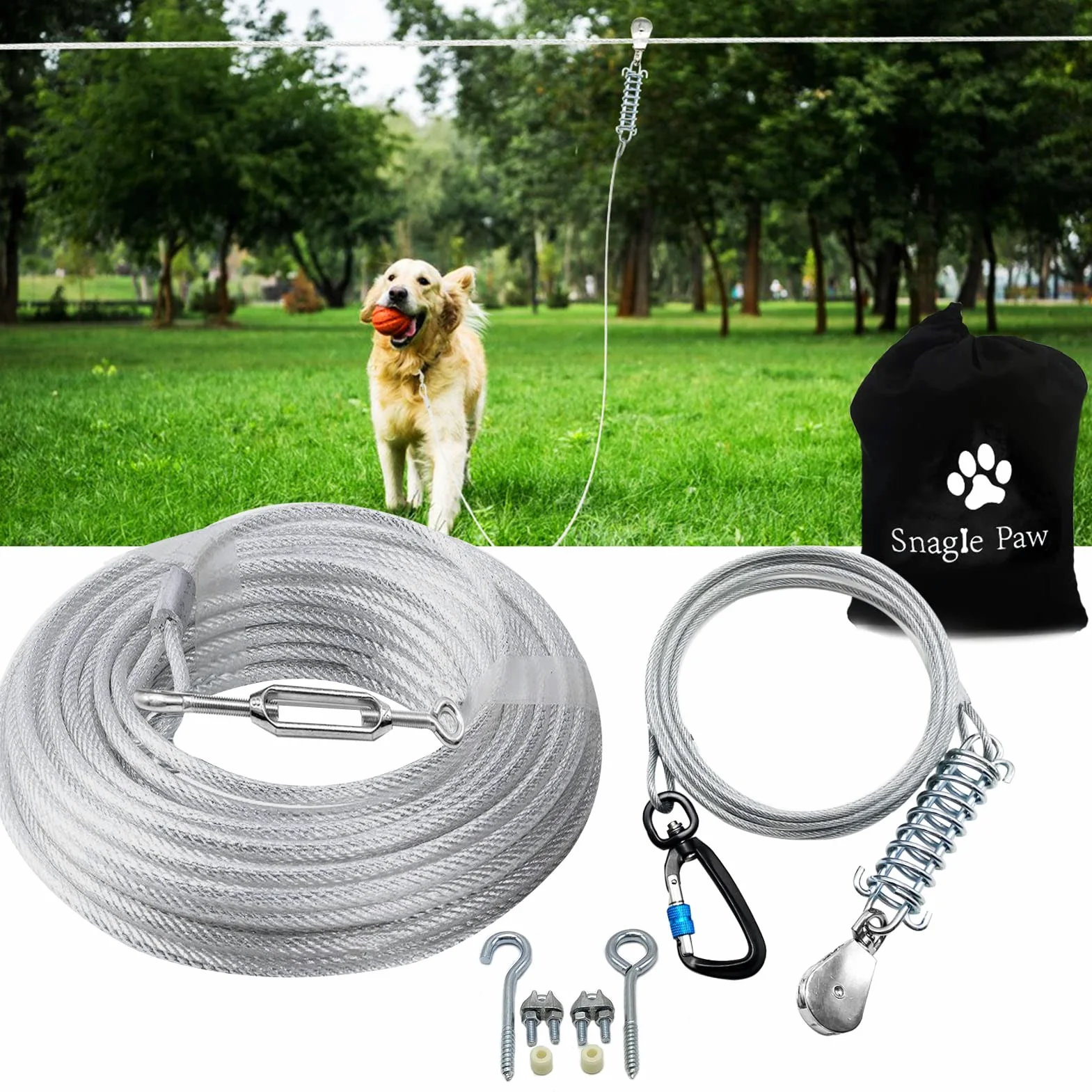 Kabel wyjściowy dla dużych psów (srebrny, 36 m)