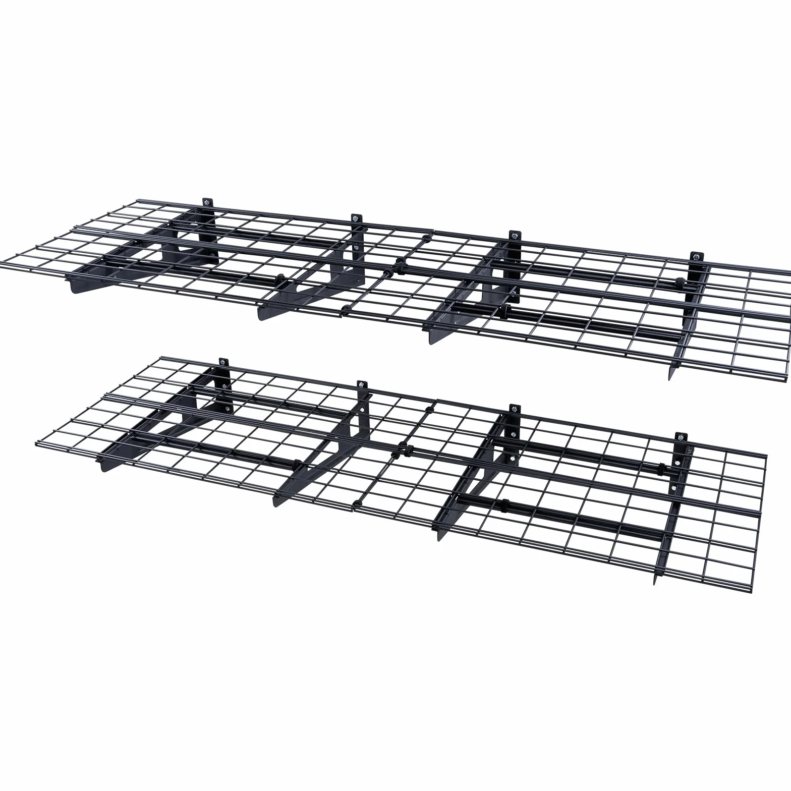 VEVOR 2 sztuki, 1,8 x 0,6 m wytrzymały montowany na ścianie, nośność 453 kg (całkowita) półki pływające, odpowiednie do sklepu, szopy, garażu, czarny, 183 x 62 x 20 cm