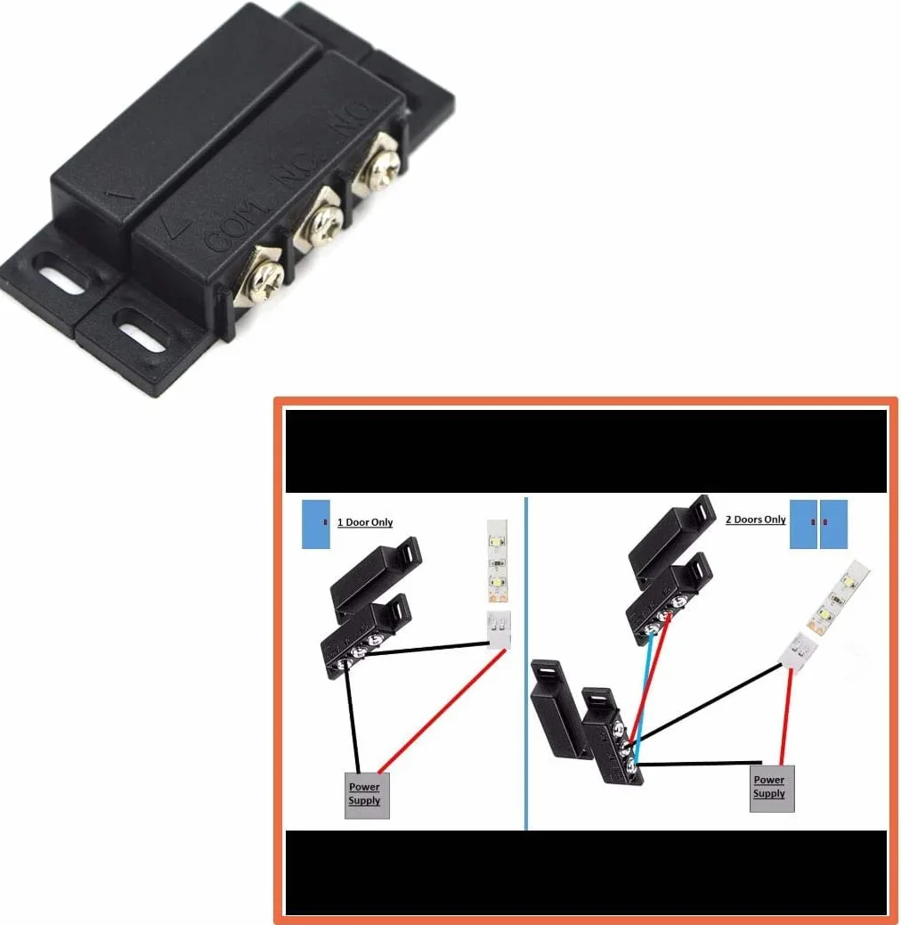 RUNCCI-YUN czujnik magnetyczny Reed NC-NO 300 cm kabel 12 V alarm bezpieczeństwa drzwi okno 4 szt.