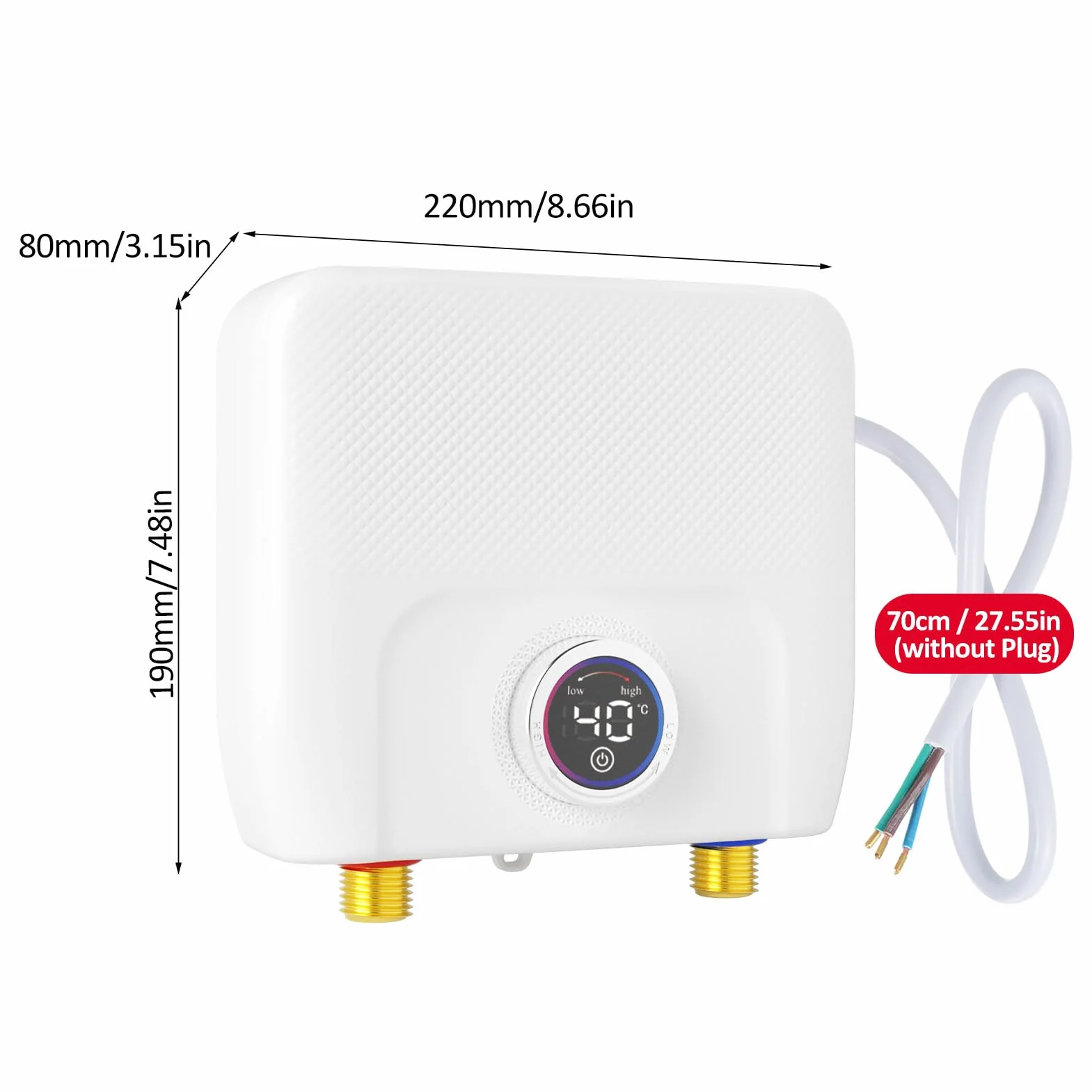 Weytoll natychmiastowy elektryczny podgrzewacz wody 6500W 220V Mini bezzbiornikowy