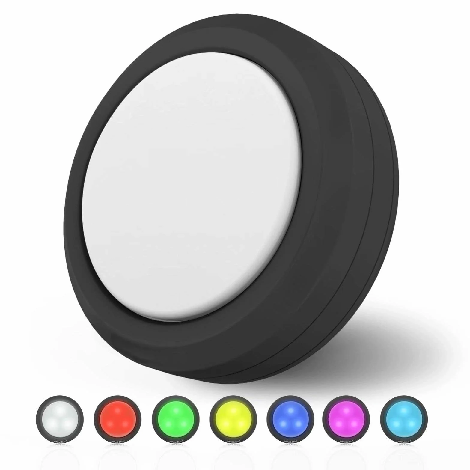 Światła krążkowe RGB, oświetlenie podszafkowe, bezprzewodowe światła LED, zasilane bateryjnie, oświetlenie podszafkowe, ściemniane, RGB lampka nocna z pilotem zdalnego sterowania, do szafki