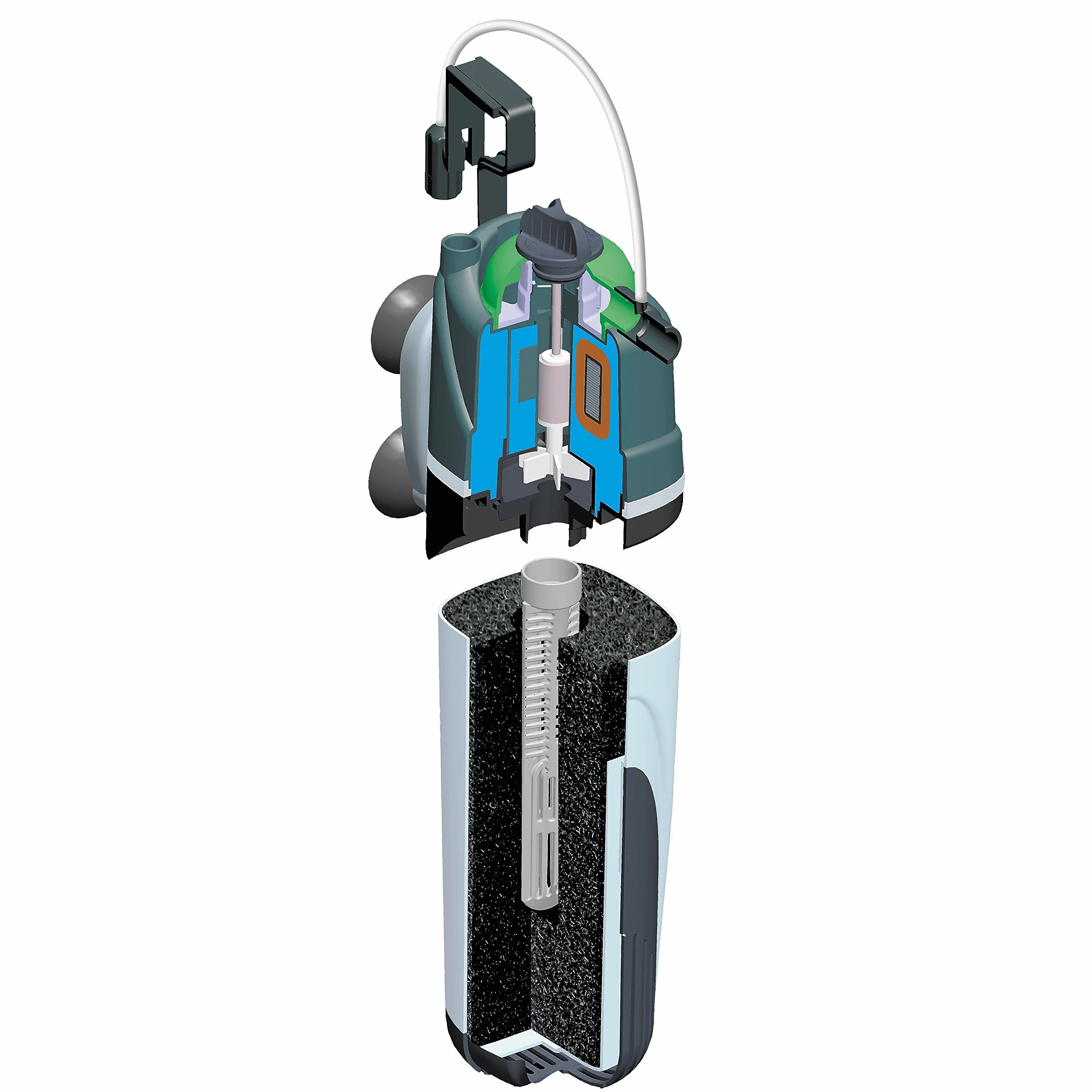 Filtr FAN Mini Plus - Wydajny i trwały | Filtr wewnętrzny do akwariów 30-60 l | 260 l/h | 4,2 W