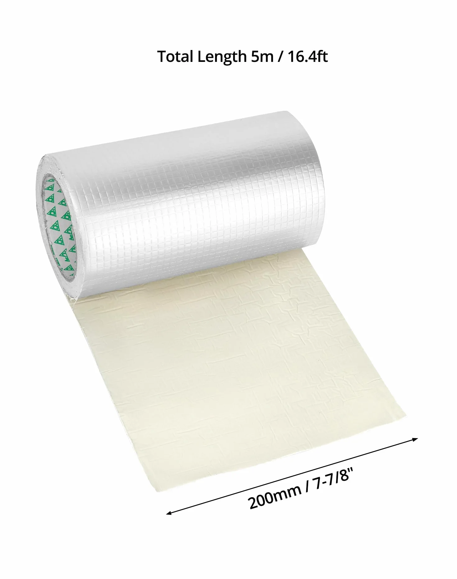 QWORK® 20cm x 5m Mocno klejąca taśma butylowa, wodoodporna taśma aluminiowa, do naprawy RV, uszczelnianie rur kanalizacyjnych, naprawa pęknięć dachowych