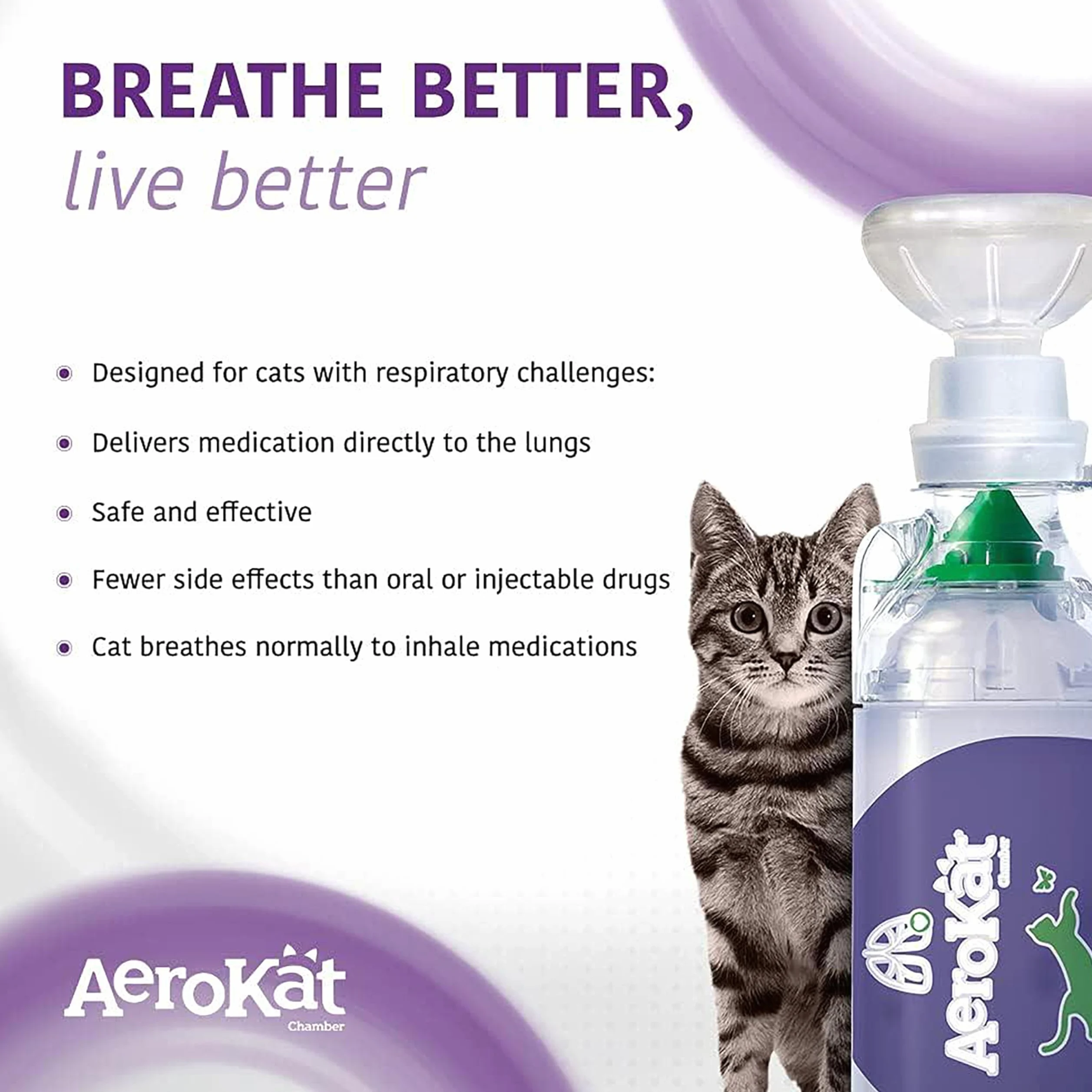 Aerokat Oryginalny inhalator z maską dla kotów i kociąt z dozownikiem Flow-Vu