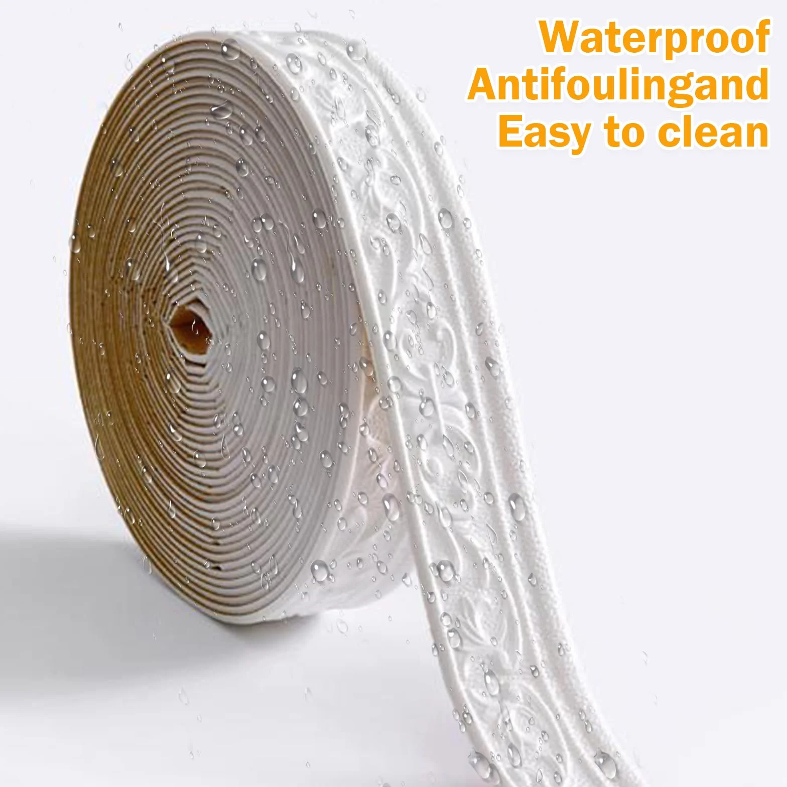 Listwa ozdobna samoprzylepna 10 m x 8 cm x 5 mm wodoodporna elastyczna biała