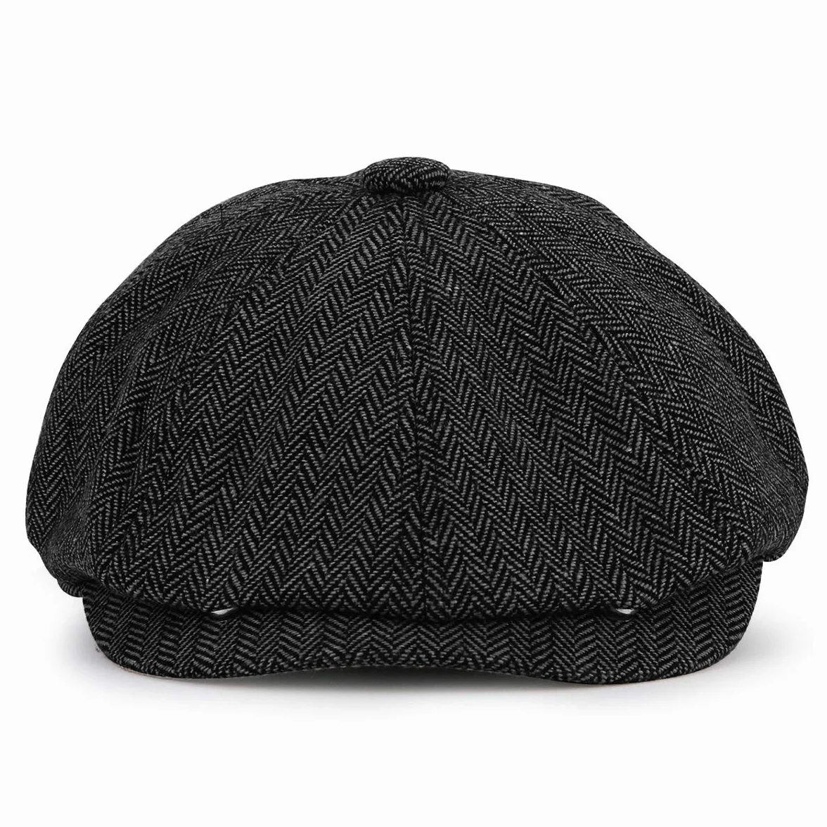 Newsboy czapka z daszkiem męska i damska – 8 paneli, w jodełkę, tweed, retro, lata 30. XX wieku, wsuwana czapka Gatsby, czapka płaska
