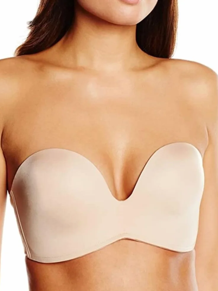 Wonderbra Damski biustonosz bez ramiączek, BEŻOWY, 80E