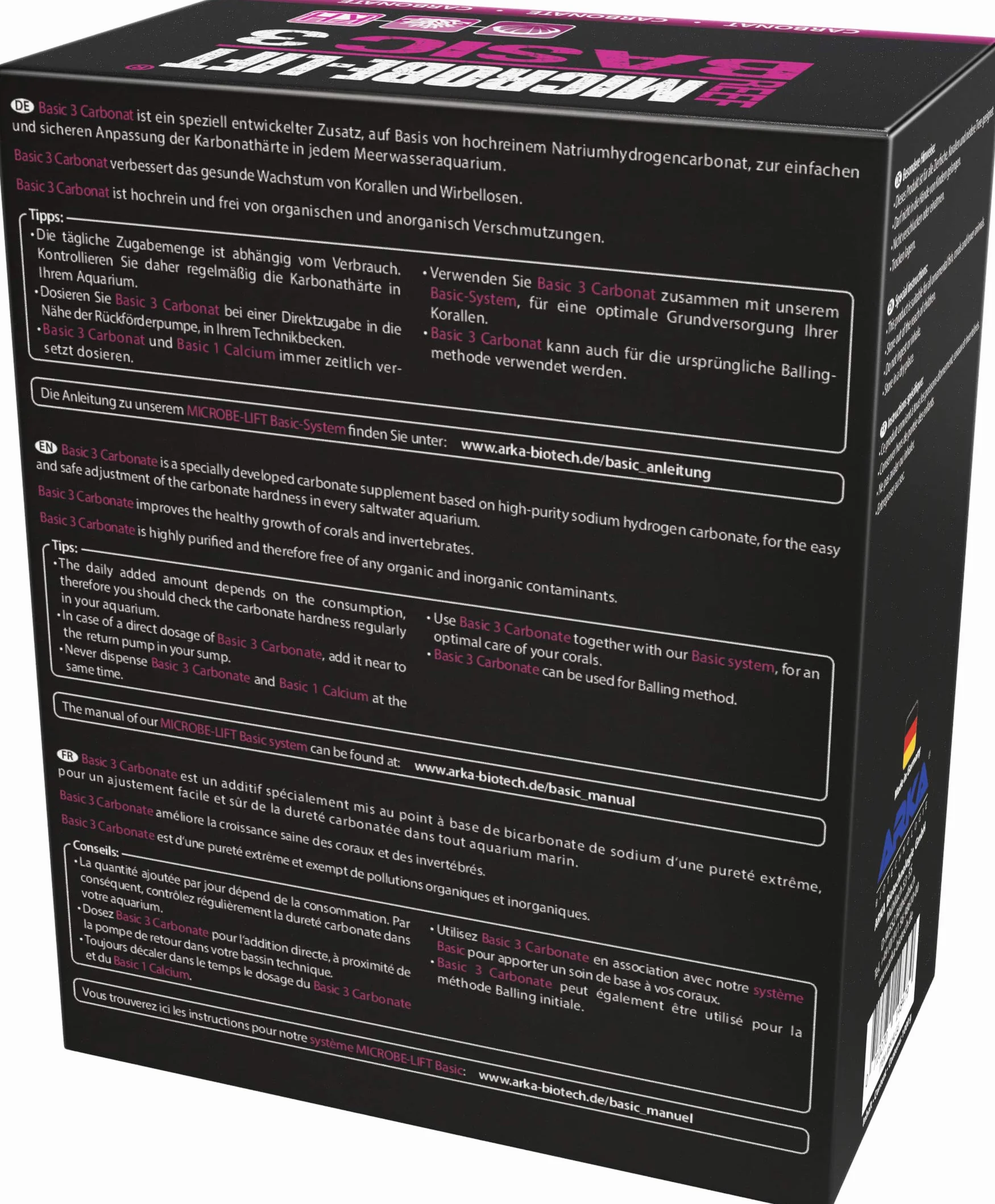 MICROBE-LIFT Basic 3 Carbonate – wysokowartościowy (KH) do każdego akwarium wody morskiej, bardzo wydajny, 1 kg