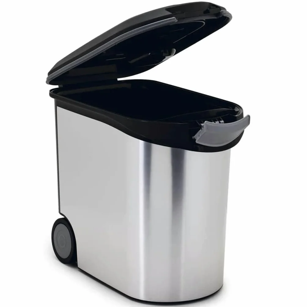 Curver 2068934 Pojemnik na Pokarm, 35 l, Czarny/Stalowy