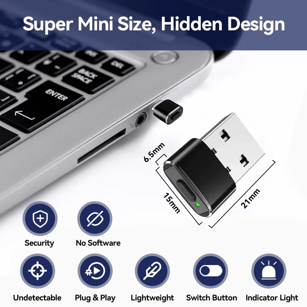 AXFEE Symulator myszy USB niewykrywalny z przyciskiem przełącznika 3 tryby Jiggler