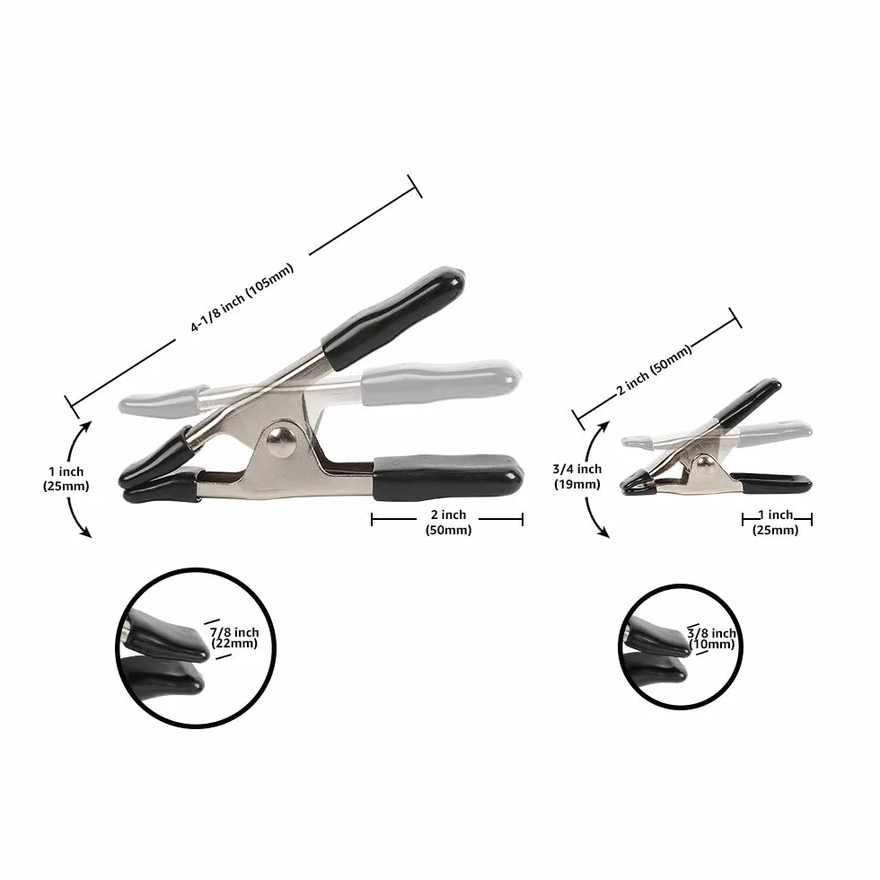 Amazon Basics 20 stalowych klipsów sprężynowych 1,91 cm 2,54 cm czarne srebrne