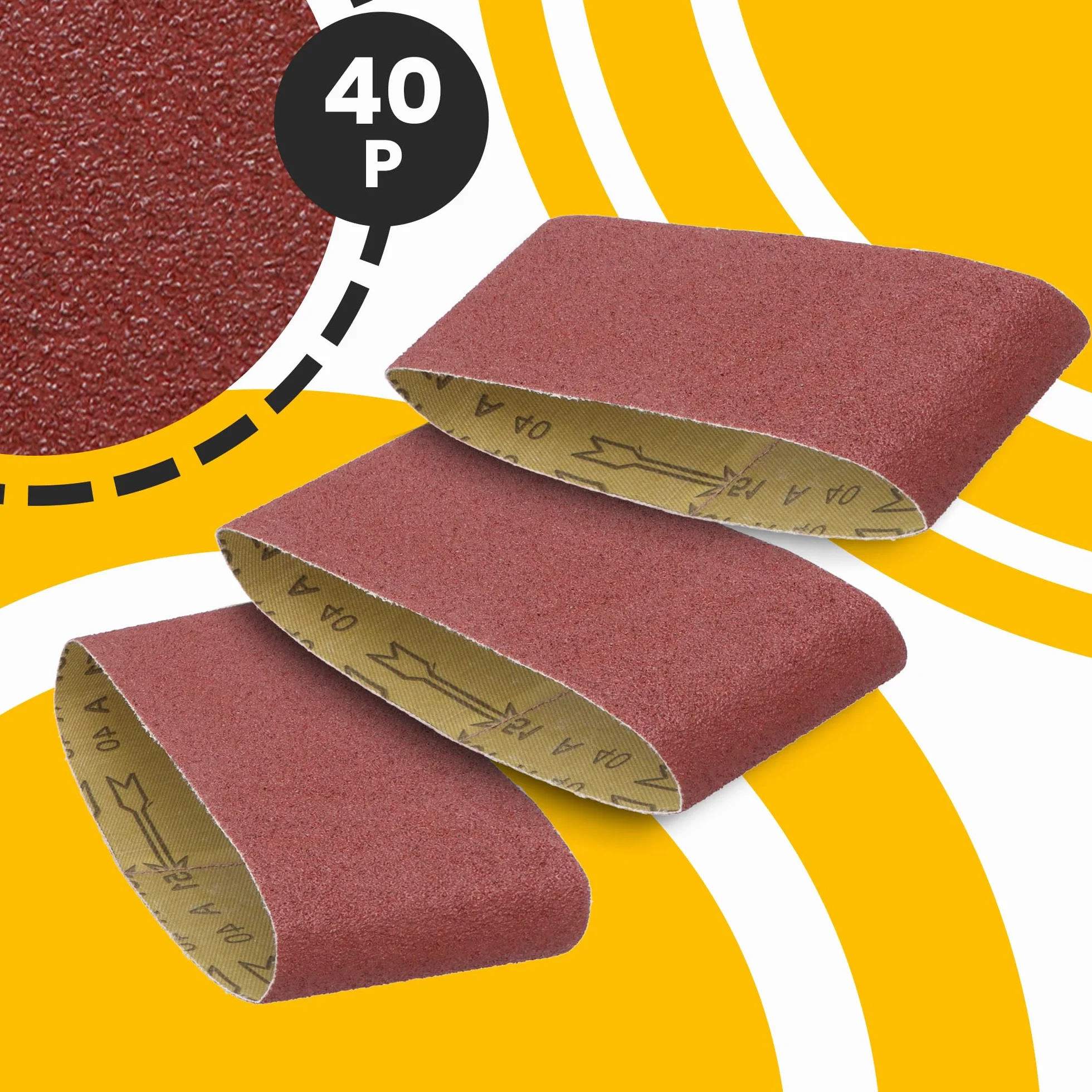 10x Pas Bezkońcowy 75x533 mm P40 Taśma Szlifierska Papier Ścierny Szlifierki Taśmowej Szlifowania Ostrzenia Usuwania Rdzy Zdzierania Wytrzymała Tkanina