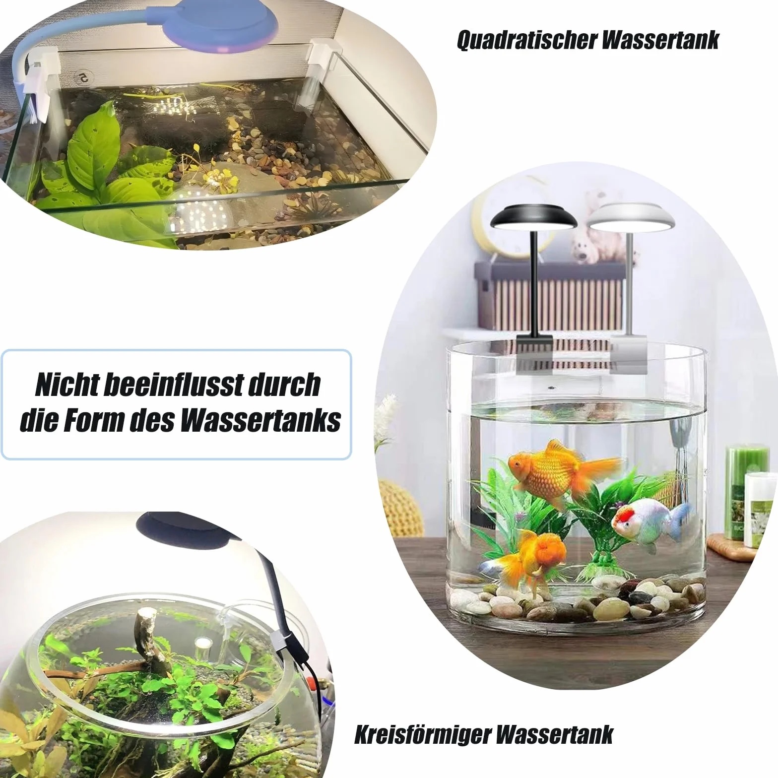 GERUI Lampa do akwarium 7 W 20-40 cm biała i niebieska światło 2 szt