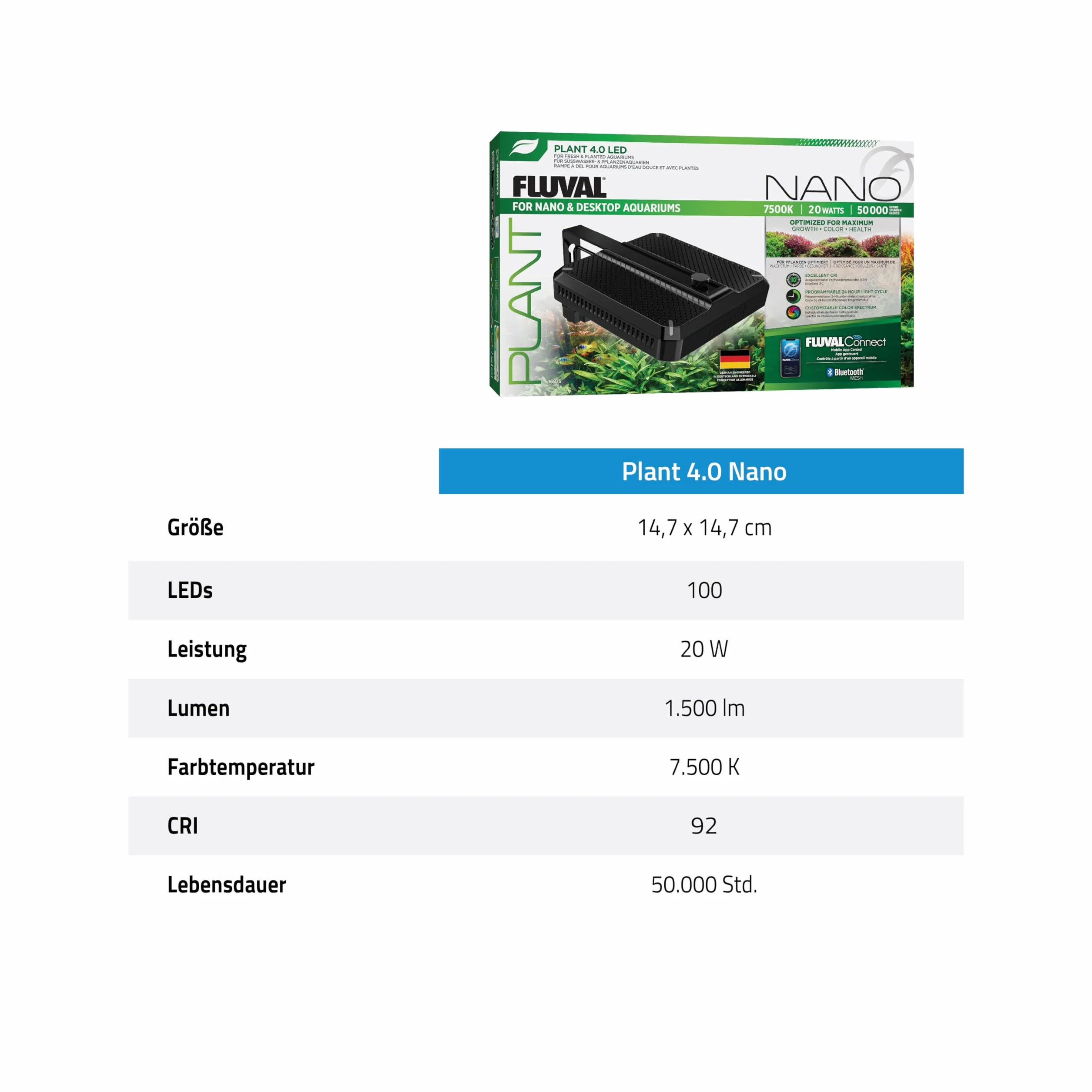 Fluval Nano Plant 4.0 LED, 20 W, BT