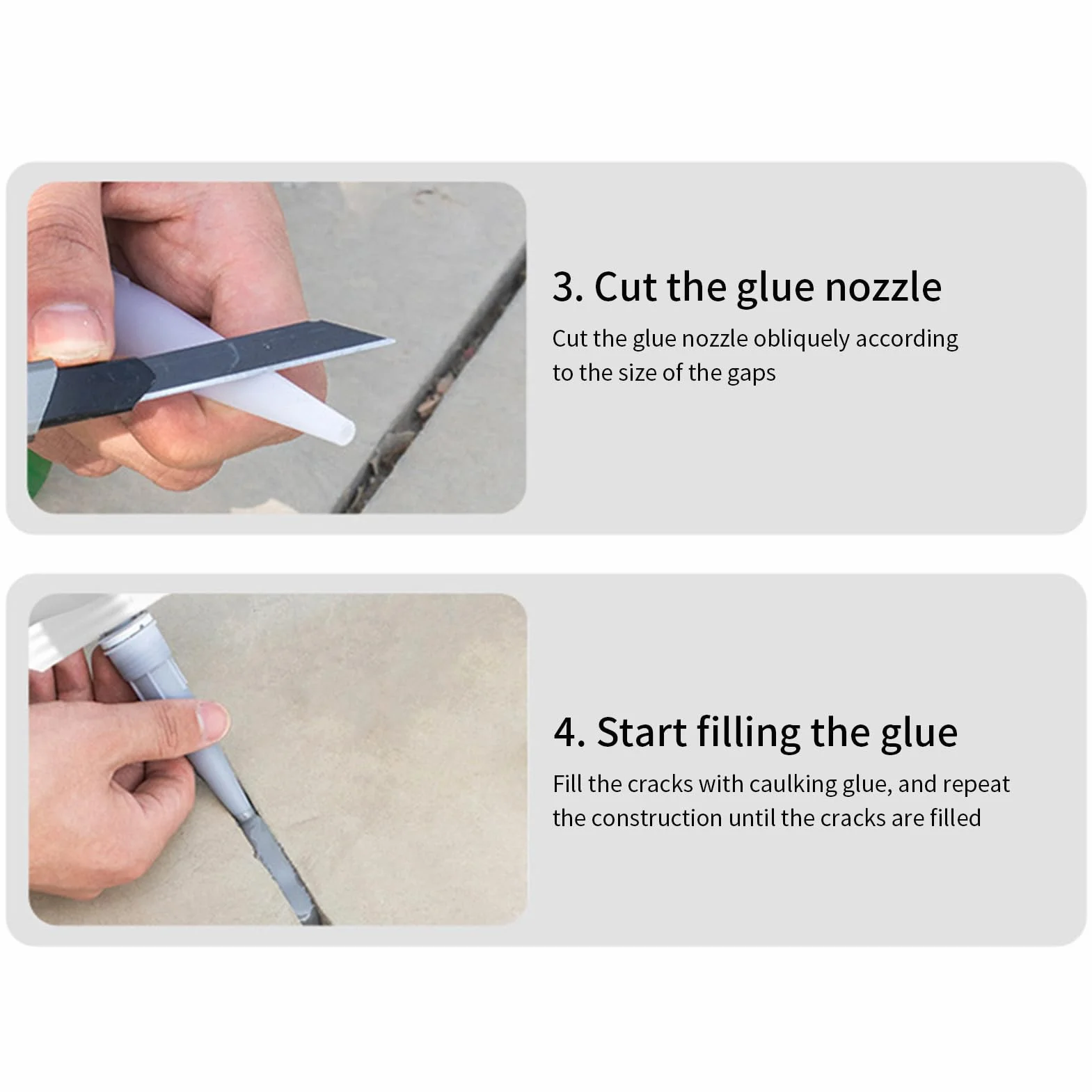 Waterproof Sealant, Concrete Crack Filler, 500ml High-Strength Grouting Repair Adhesive for Walls, Floors, Roofs, Exterior Interior, Brick, Wood, Stone, 1-3 Days Curing Time