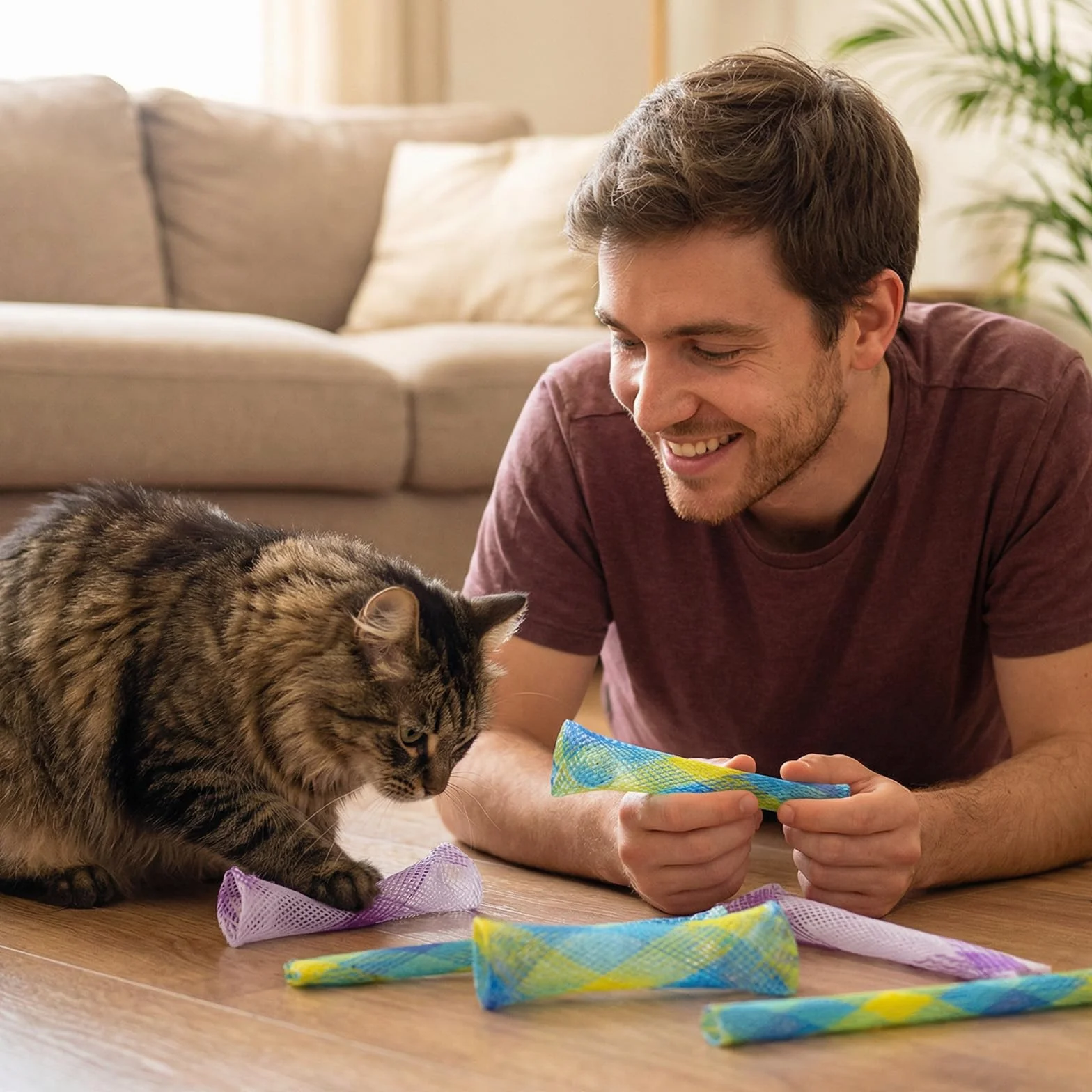 10 sztuk spiralnych zabawek dla kota - zabawka z piórami Cat Tube, kolorowa, kreatywna zabawka z tworzywa sztucznego, odporna na zużycie i gryzienie, elastyczna zabawka dla kotków, interaktywna
