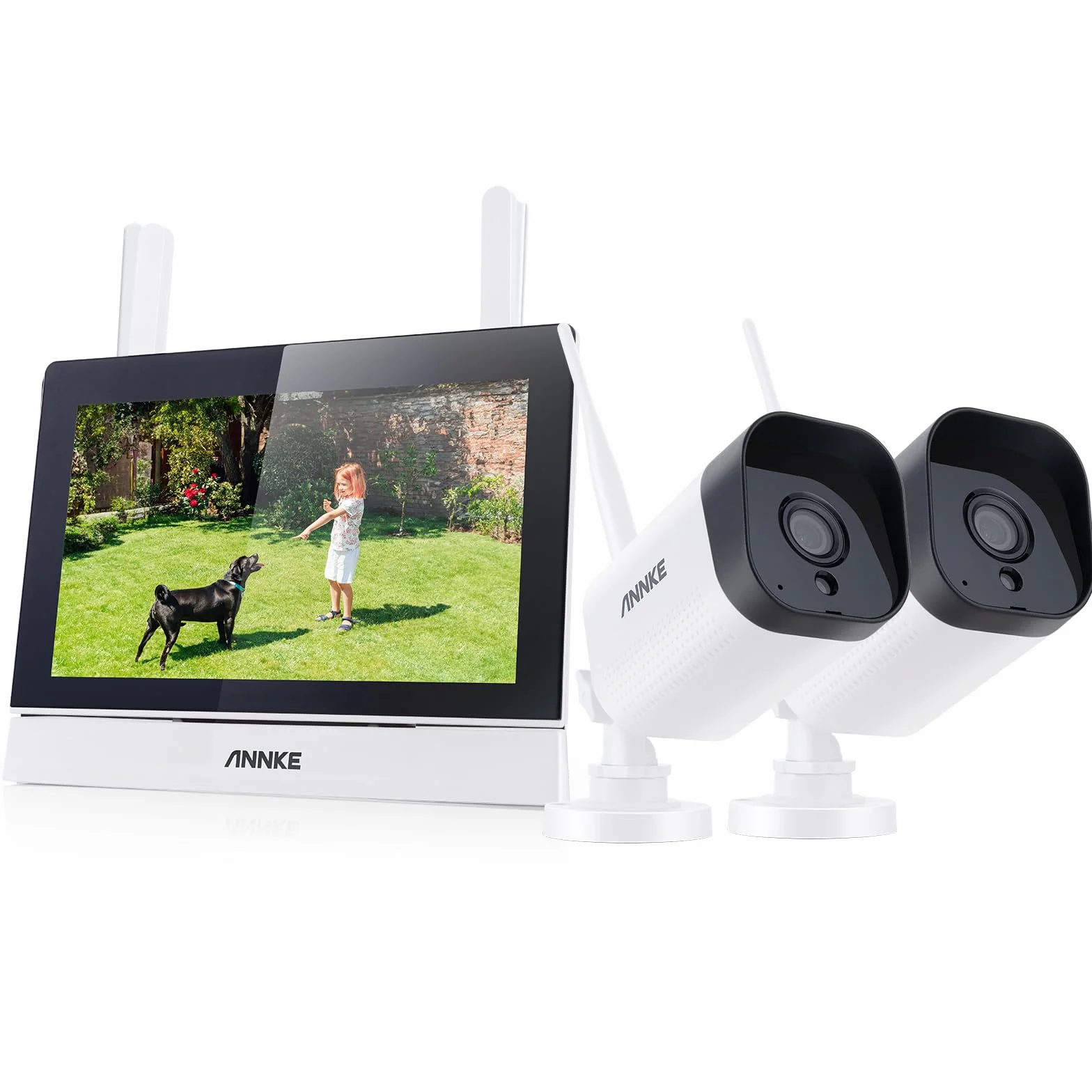 ANNKE Bezprzewodowa kamera do monitoringu 3 MP 7" ekran dotykowy NVR 4CH 5 MP 2 kamery