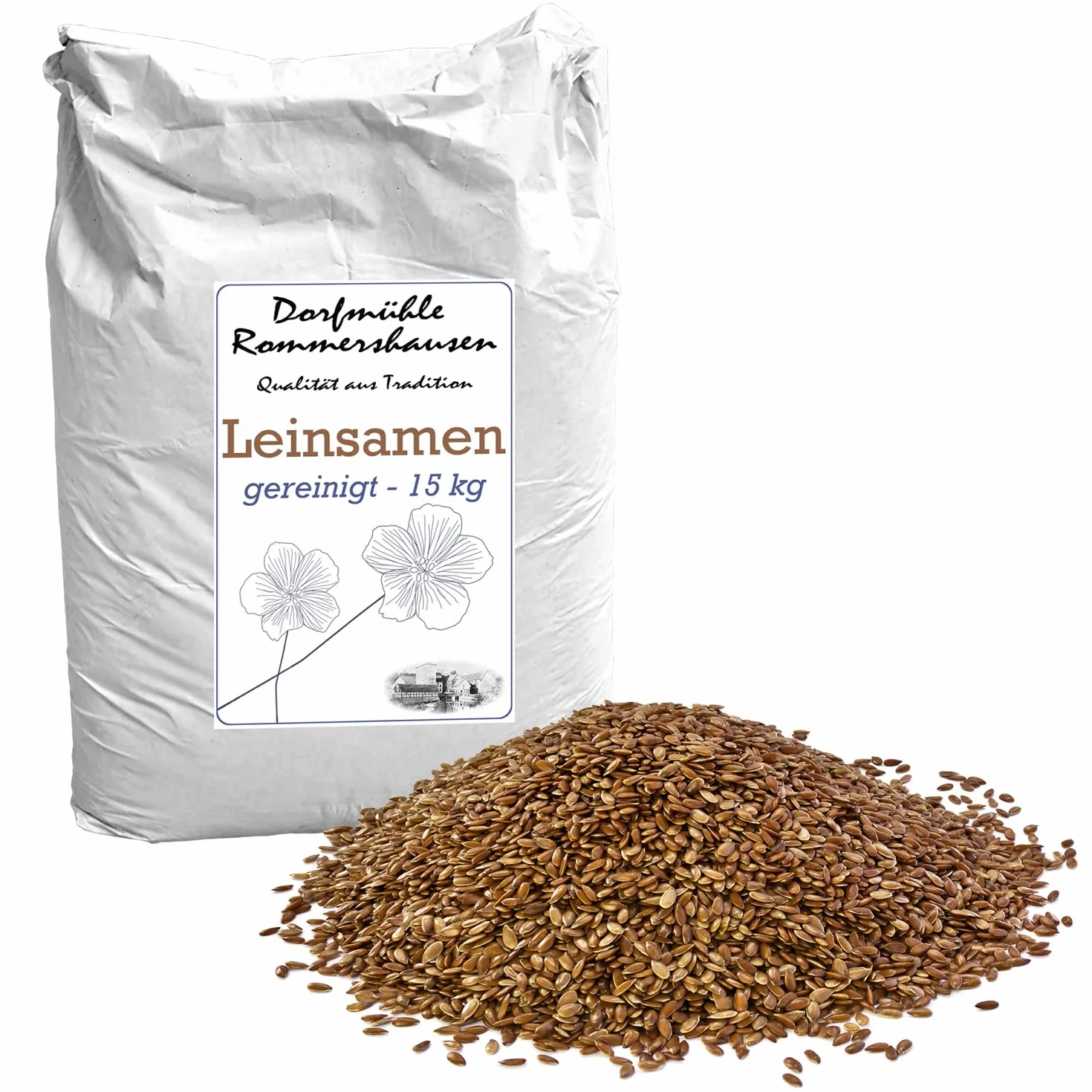 Siemię lniane, naturalne nasiona lnu, całe ziarna, poduszka cieplna, 0,5-30 kg, dodatek do karmy, konie, ptaki, drób, wybór DML, ilość: 15 kg
