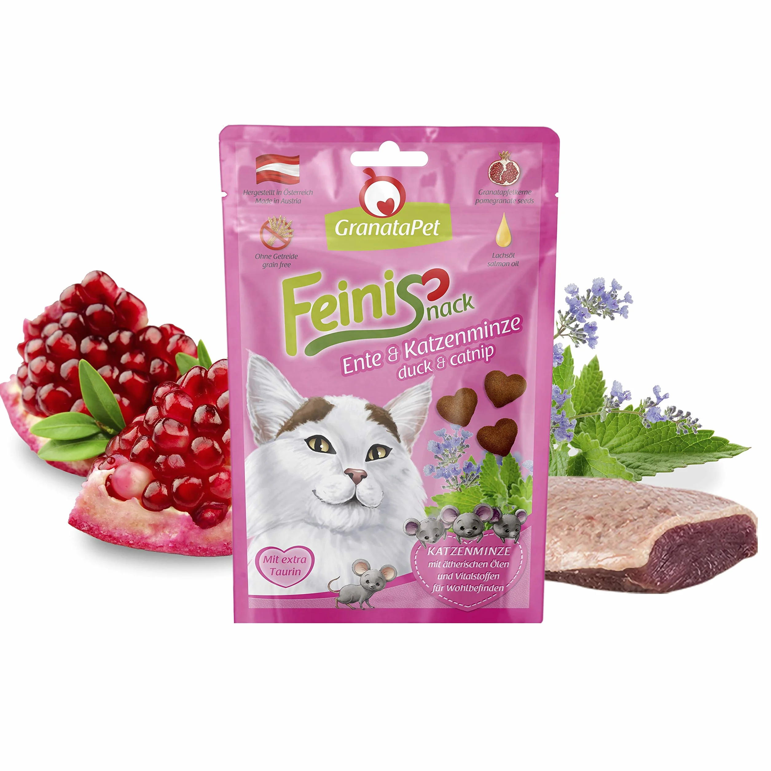 Granatapet Feinisnack Kaczka I Kocimiętka 6x50g Smakołyk Dla Kotów Bez Zbóż I Cukru