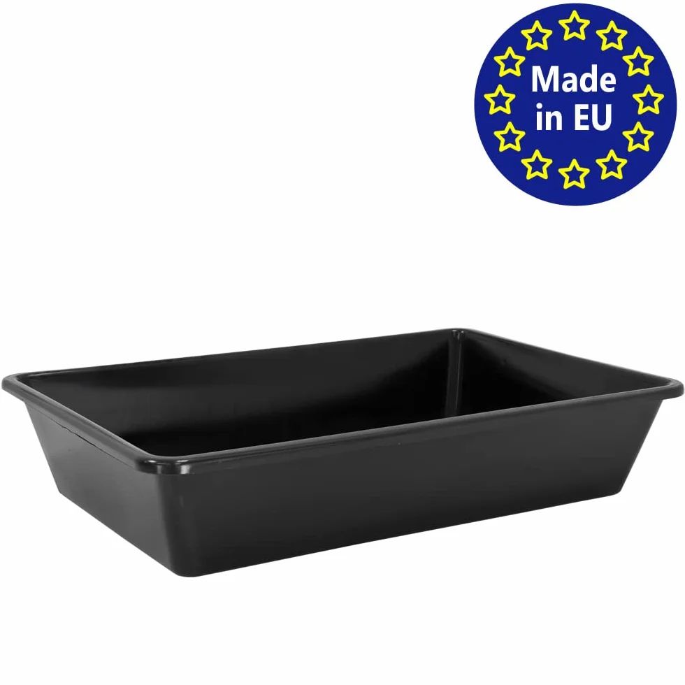 Plastikowa wanna z tworzywa sztucznego 20L 60x40x12 cm Czarna