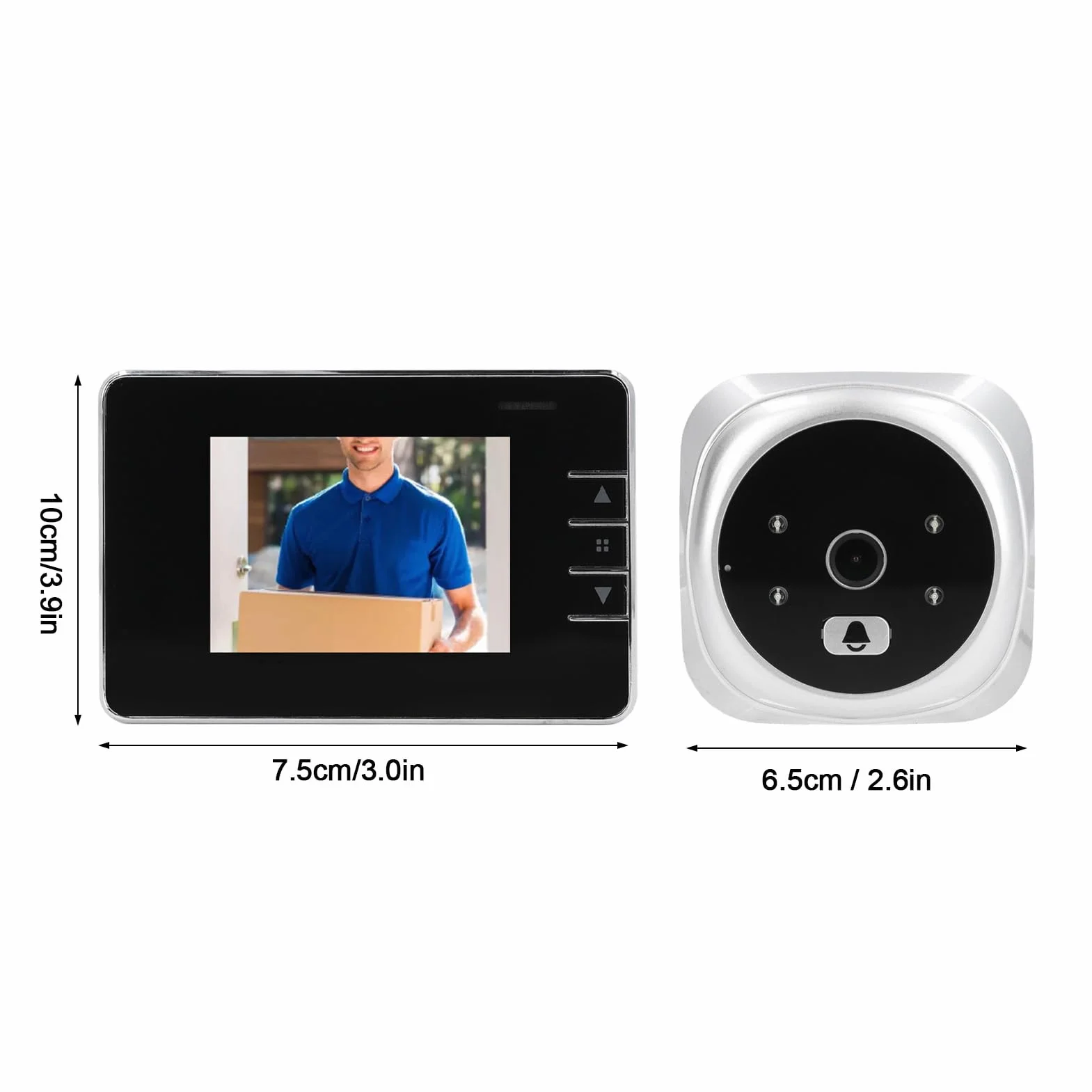 Cyfrowy Wizjer do Drzwi, Elektroniczna Kamera z Wizjerem z Ekranem LCD, Noktowizor, Szeroki Kąt 120°, Dwukierunkowe Rozmowy, Inteligentny Dzwonek Wideo do Mieszkania, Domu