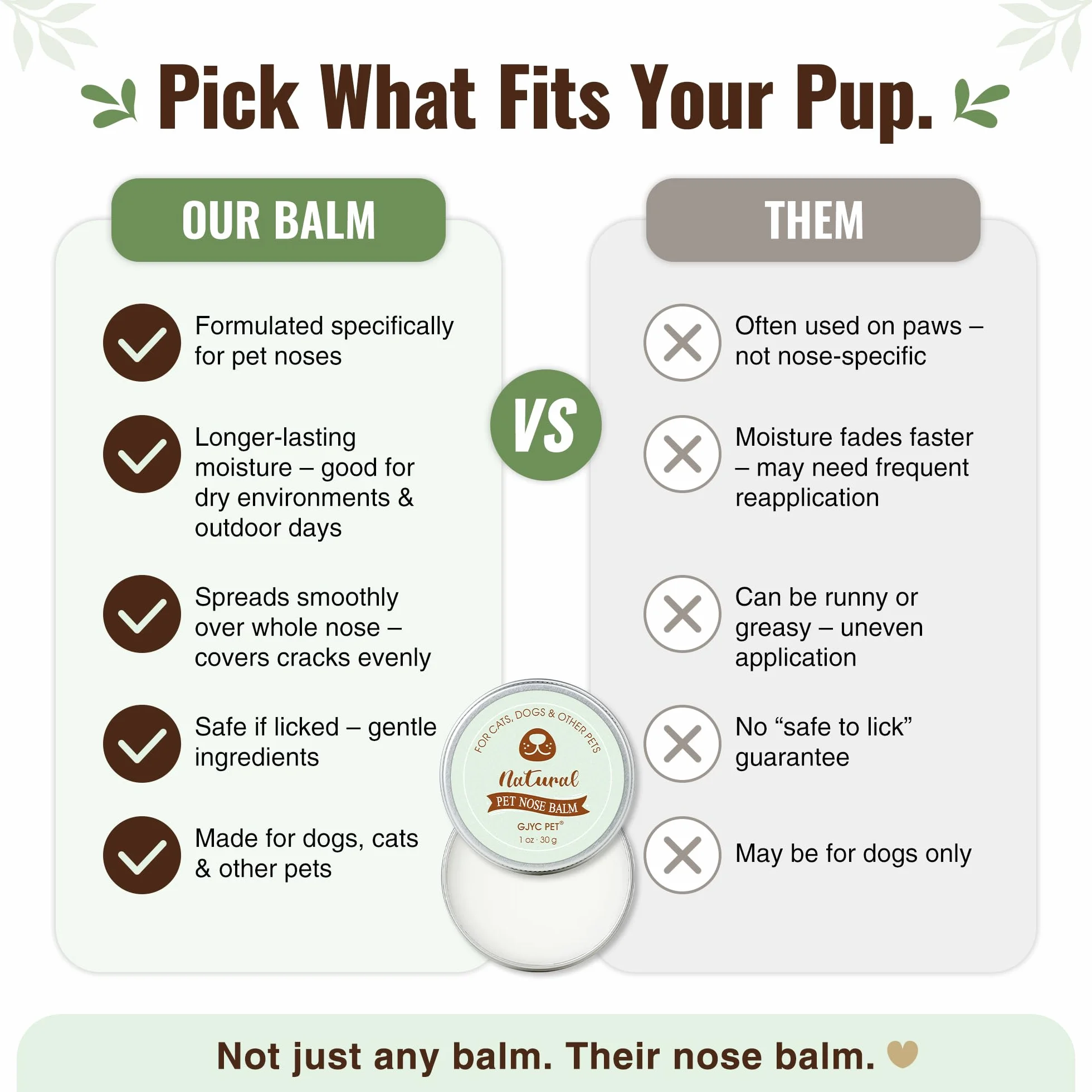 Natural Snout Soother Balsam do Nosa dla Psów – 30 g, Nawilżający Balsam na Suchy i Popękany Nos, Naturalna Krem do Nosa dla Psów i Kotów