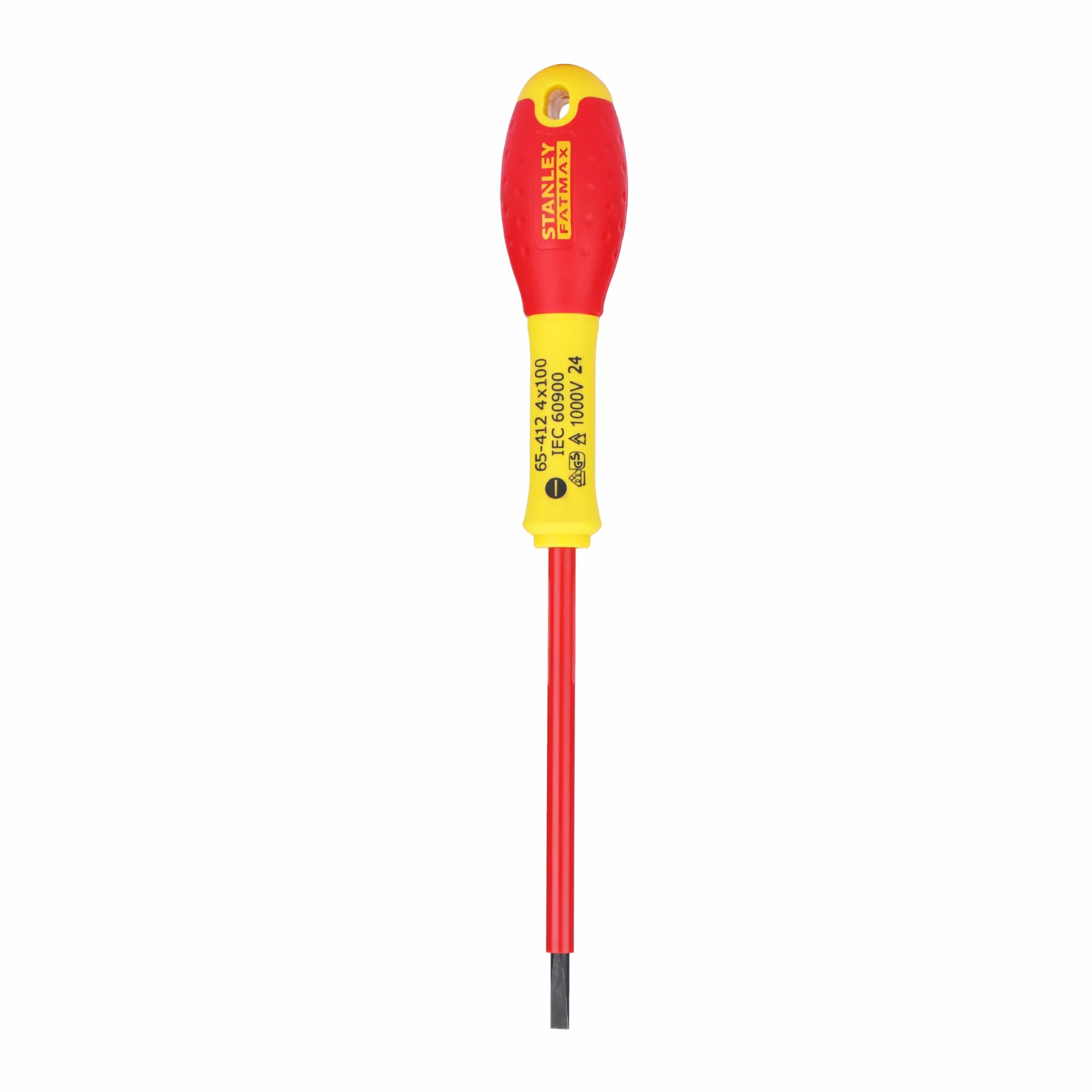 Stanley FatMax śrubokręt płaski (izolowany, końcówka równoległa 4 mm, długość 100 mm, chromowo-wanadowy, Soft-Grip) 0-65-412