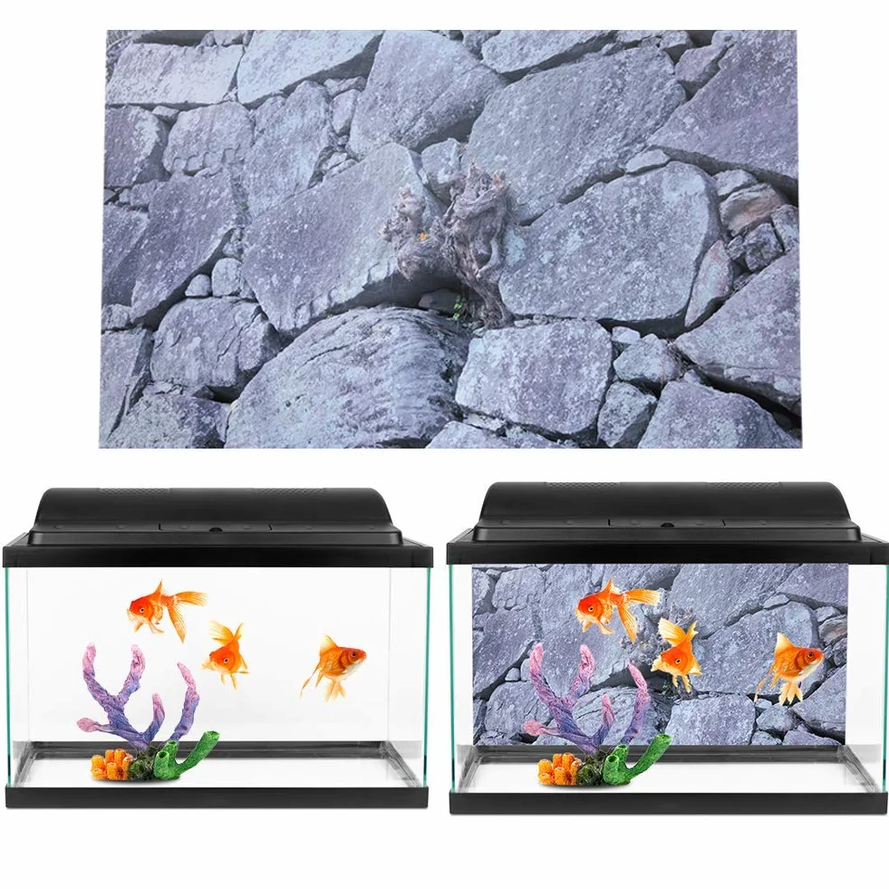 Samoprzylepne tło do akwarium 3D 61x30cm naklejka ścienna