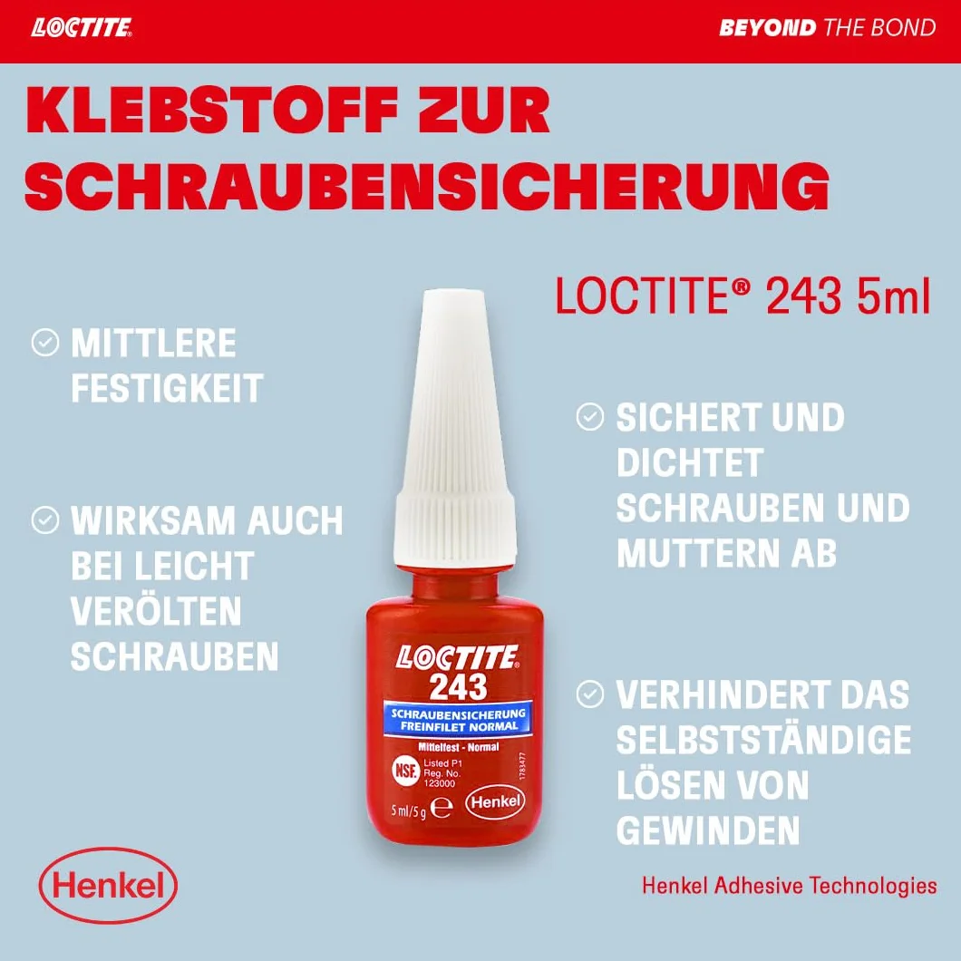 Loctite 243 Schraubensicherung 5 ml dunkelblau