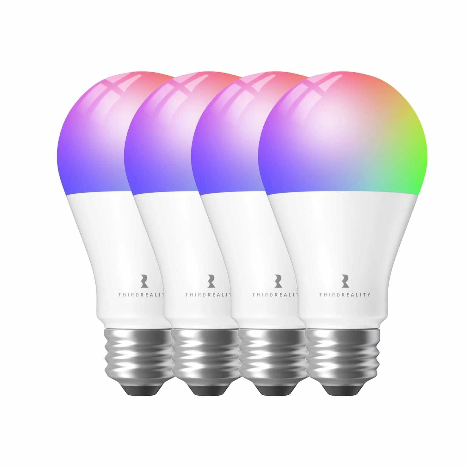 THIRDREALITY Zigbee A19 inteligentna kolorowa żarówka ZL4 4-pak E27, kompatybilna z Home Assistant, SmartThings, Aeotec, Homey, Hubitat, urządzenia Echo z wbudowanym koncentratorem, żarówka A60-RGB