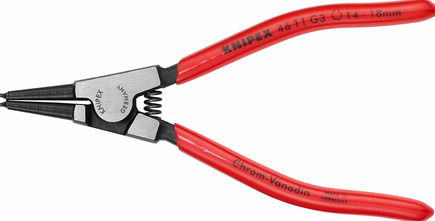 KNIPEX Szczypce do pierścieni osadczych sprężynujących do montażu pierścieni na wałkach z tworzywa sztucznego, 46 11 G3