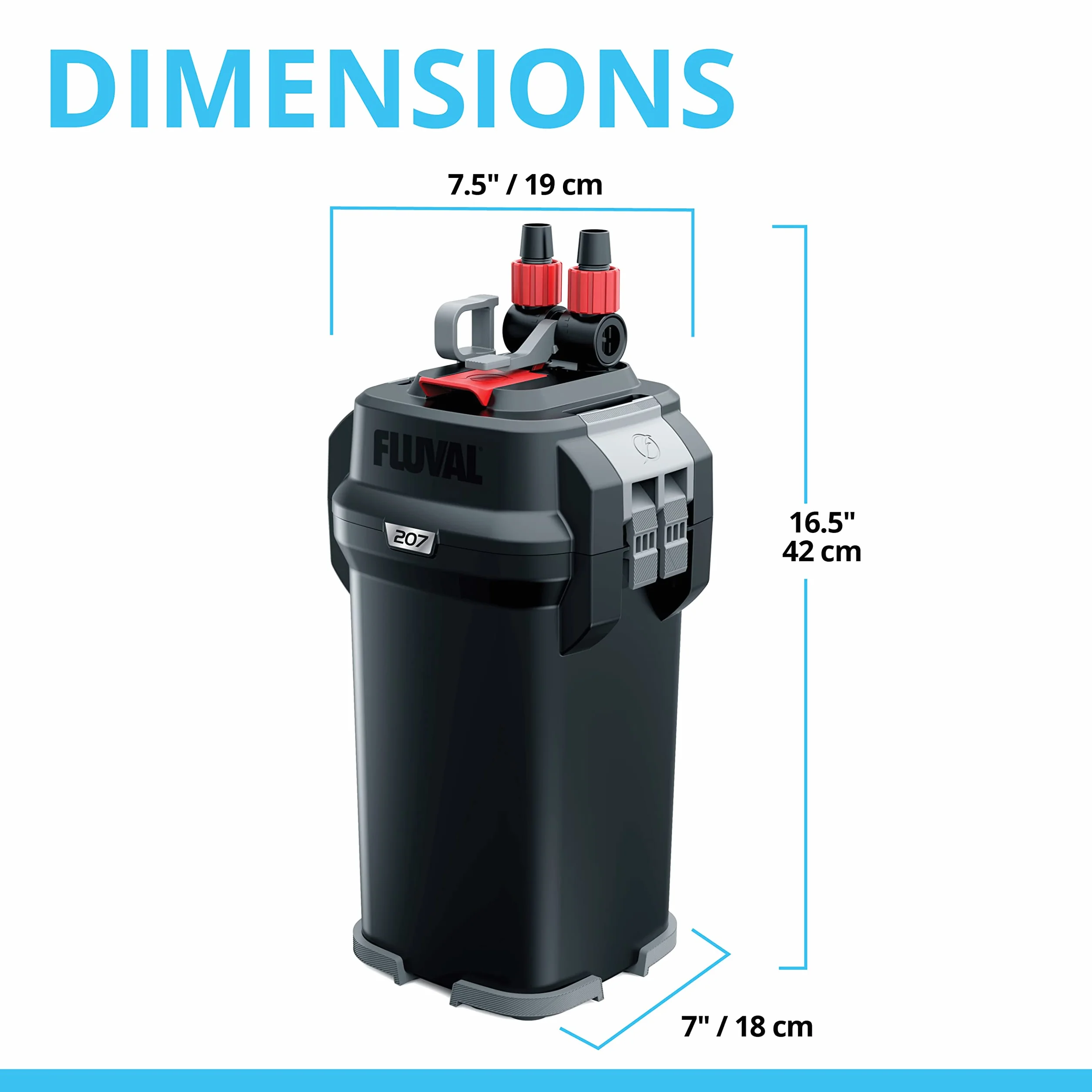 Fluval 7 Filtr Zewnętrzny, Czarny, 60-220 l