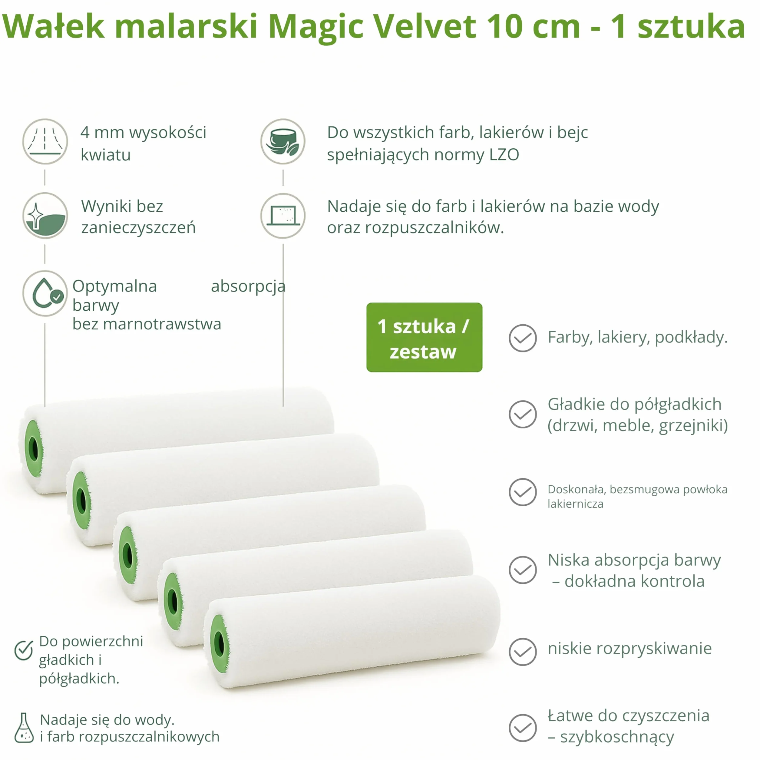Magic Samt Rolki Zastępcze 10 cm