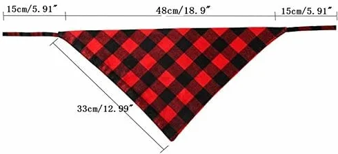 CHUKCHI Bandana dla psa w kratę, 4-pak - regulowane chusteczki dla psów, szalik, zmywalny, w kratę, trójkątna, dwustronna, bawełniana bandana z sznurkiem, odpowiednia dla małych, średnich i dużych