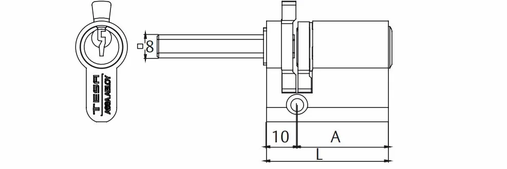 Tesa Assa Abloy 552000LT wkładka europrofilowa 30x10 mm mosiądz do drzwi i zamków europrofilowych idealna do wymiany i nowych instalacji zamek z wkładką wkładka z certyfikatem zamek z gałką